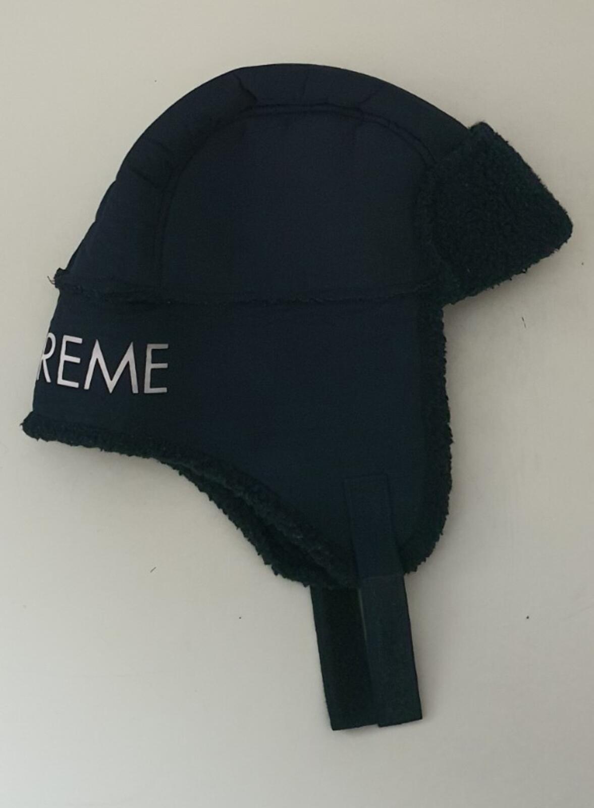 FW15 Supreme Faux Shearling Trooper Hat Navy