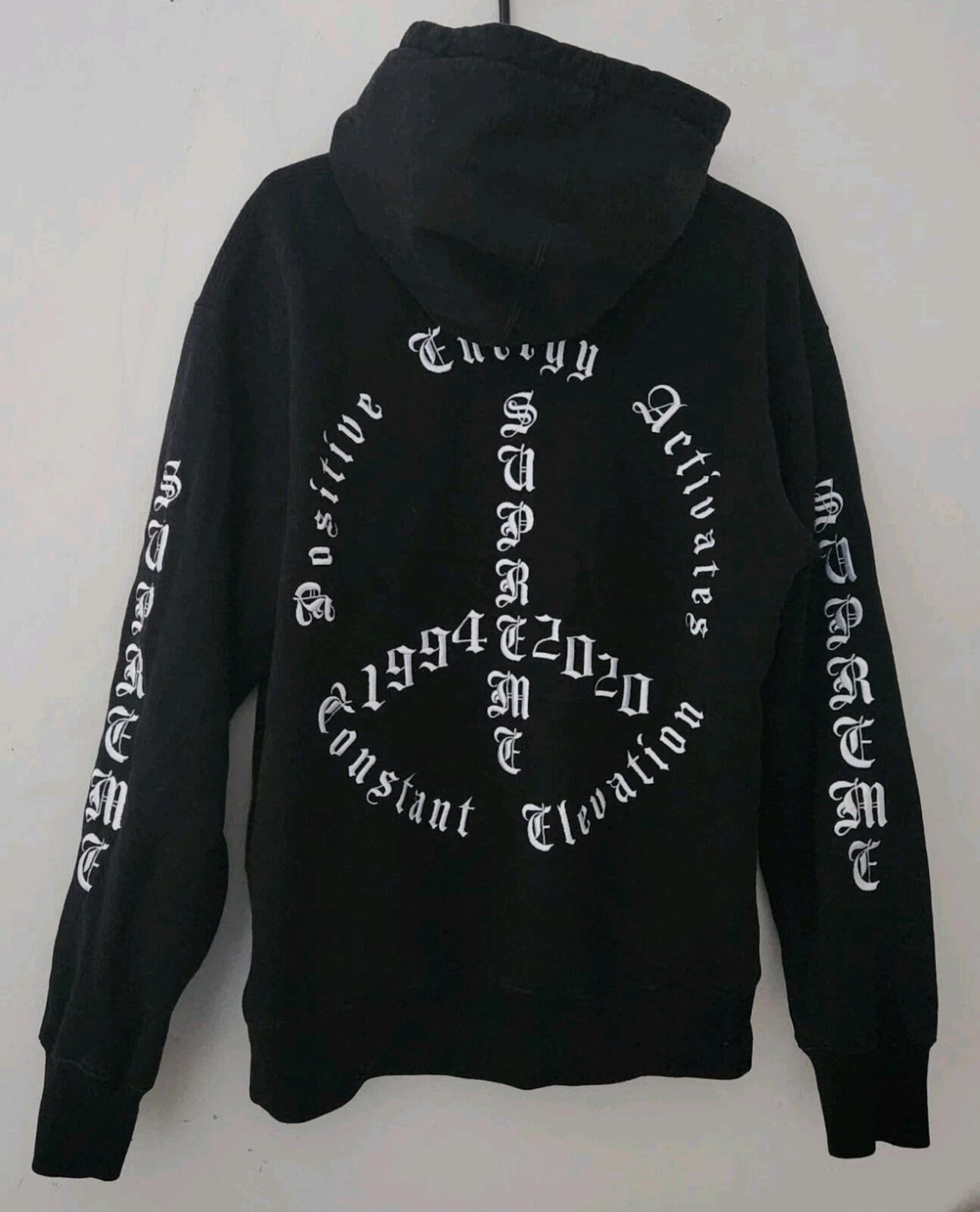 FW20 Supreme Peace Hooded Sweatshirt Black Size M