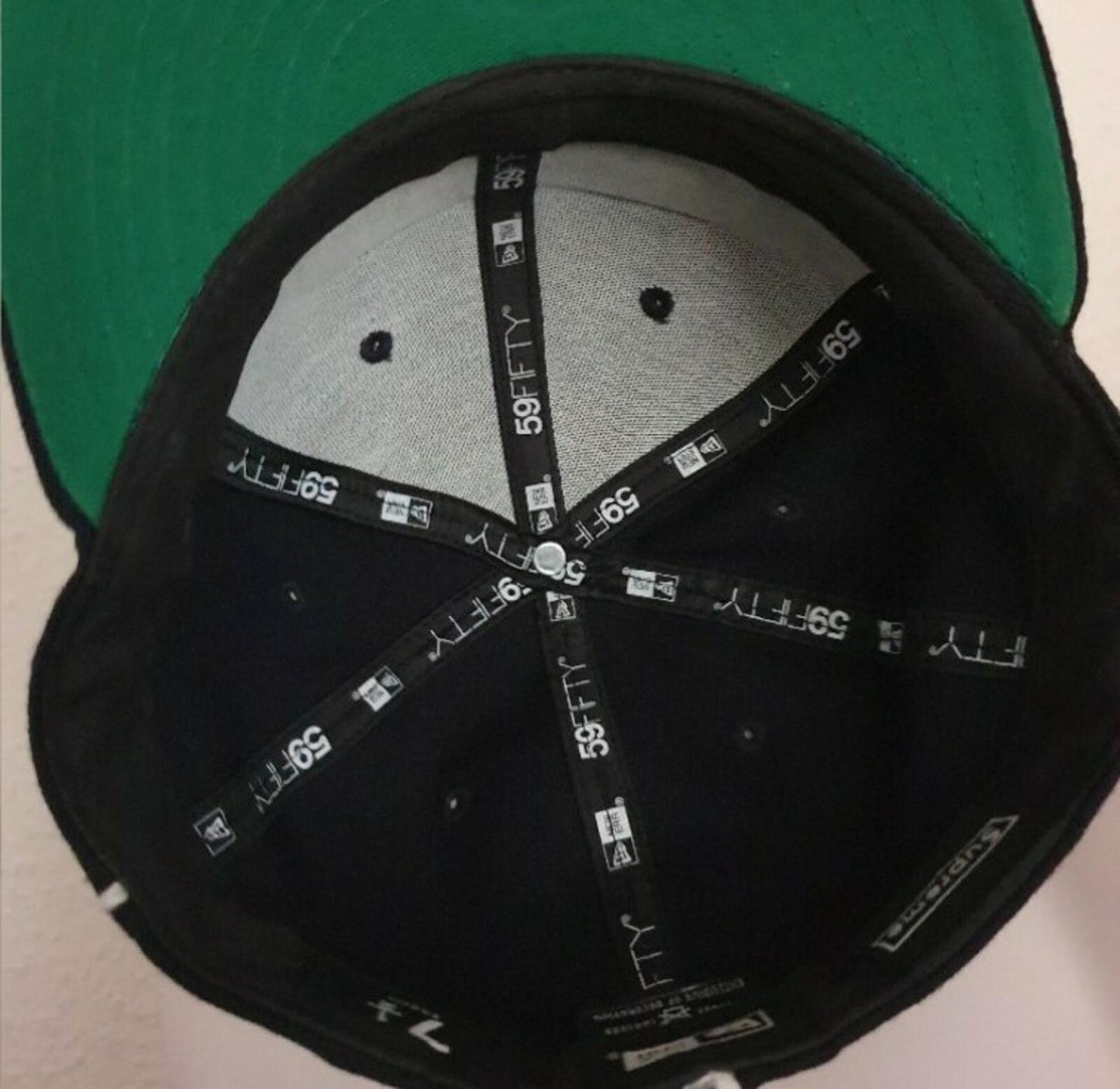 SS17 Supreme New Era 59fifty Piping Box Logo Cap Navy Size 7 1/2