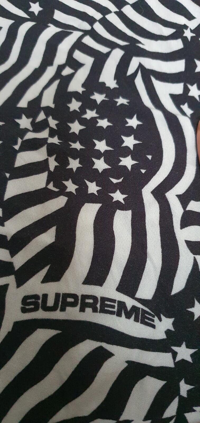 SS20 Supreme Flags Rayon Shirt schwarz Größe XL Kurzarm