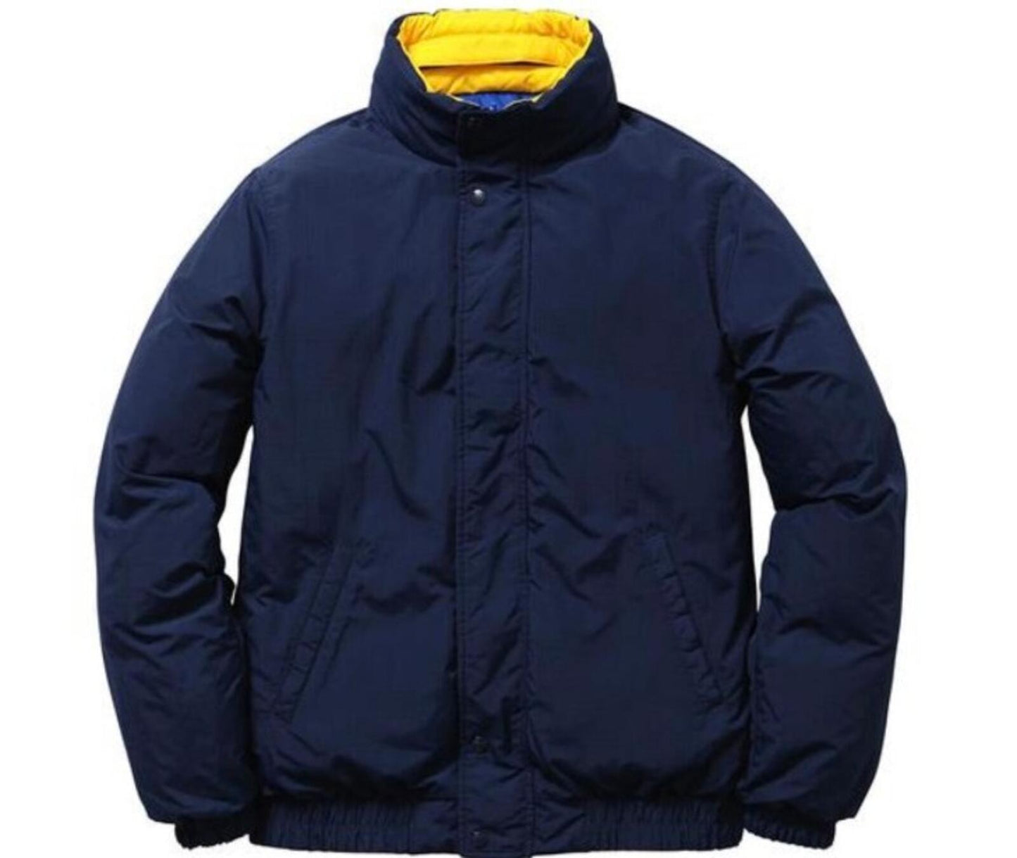 FW14 Supreme reversible Puffy Jacket yellow blue XL duck down puffer Vintage