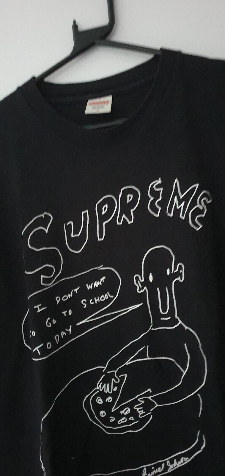 SS15 Supreme Daniel Johnston Pizza black tee size M medium T-shirt school Rare