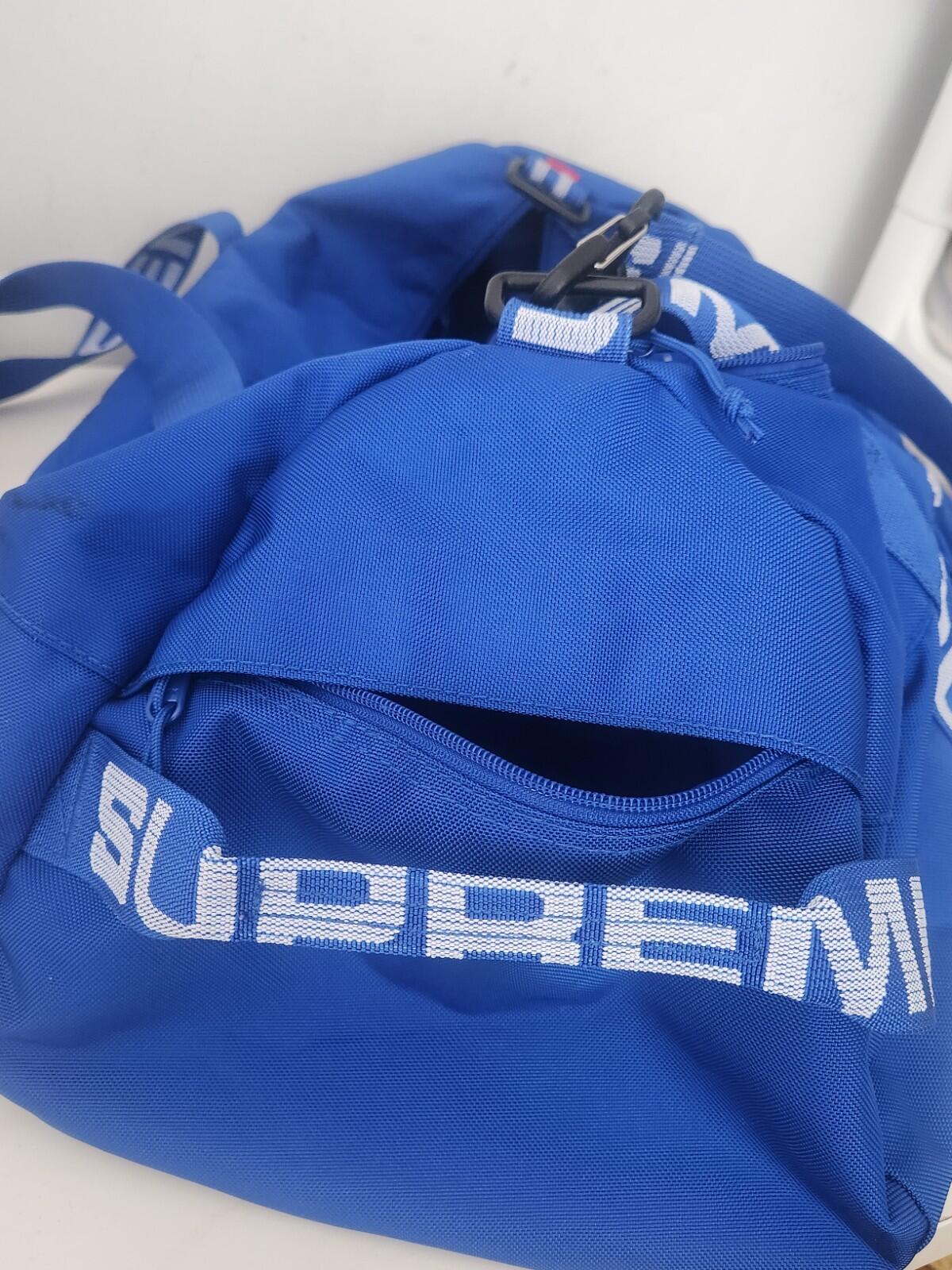 SS18 Supreme large duffle bag royal cordura fabric blue duffel ripstop nylon