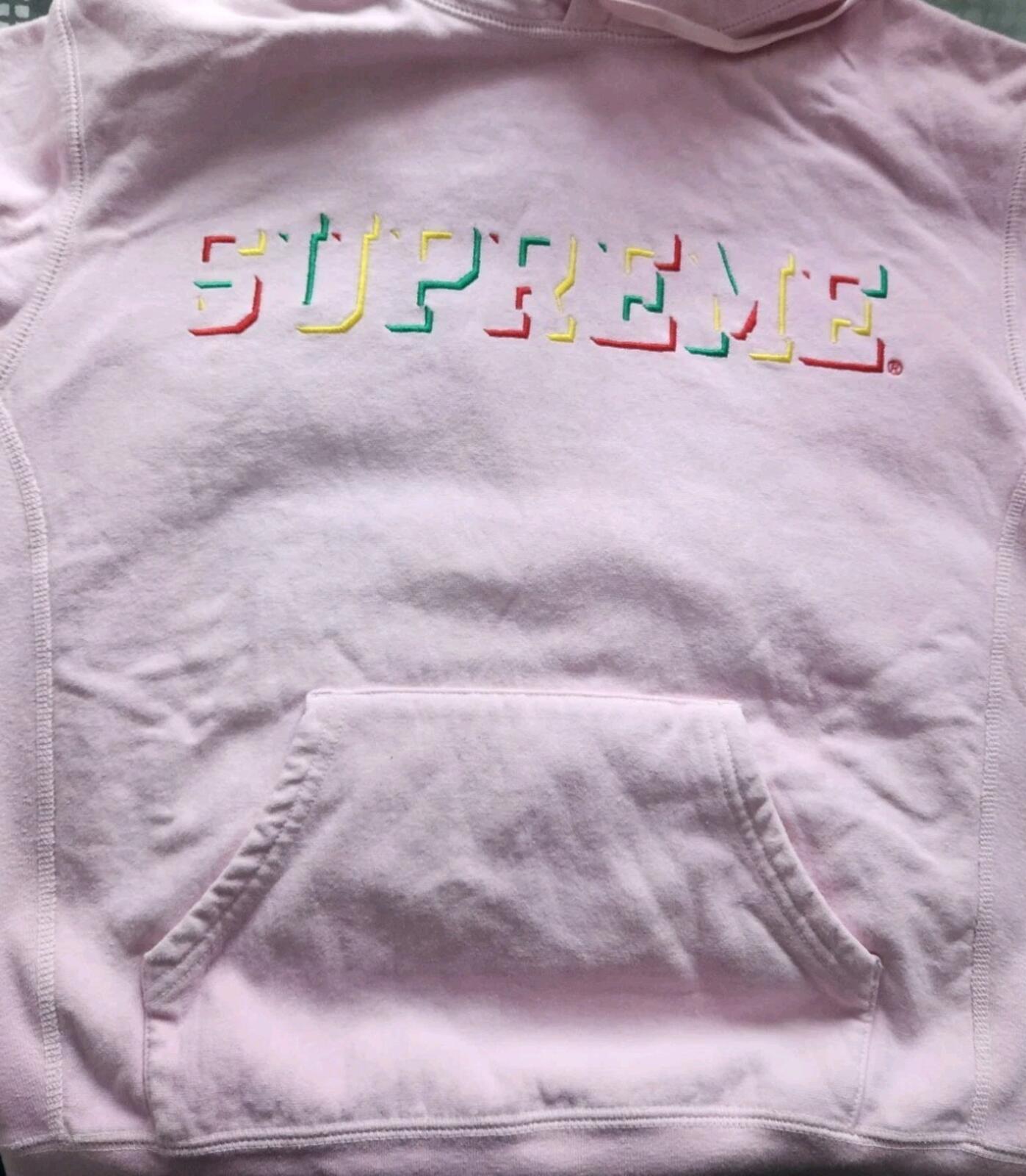 FW20 Supreme Drop Shadow Hooded Sweatshirt Light Pink Size S