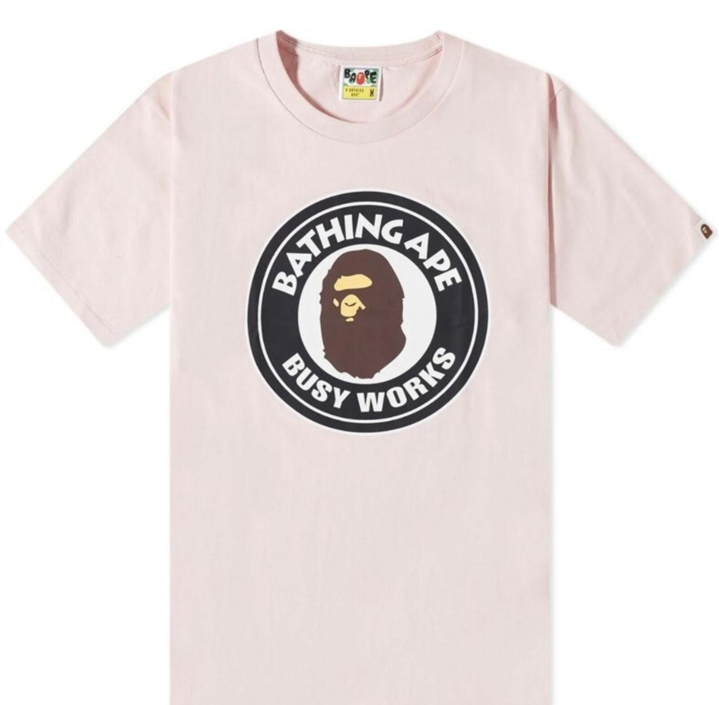 SS22 A BATHING APE Colors Busy Work tee size S small pink T-shirt BAPE New