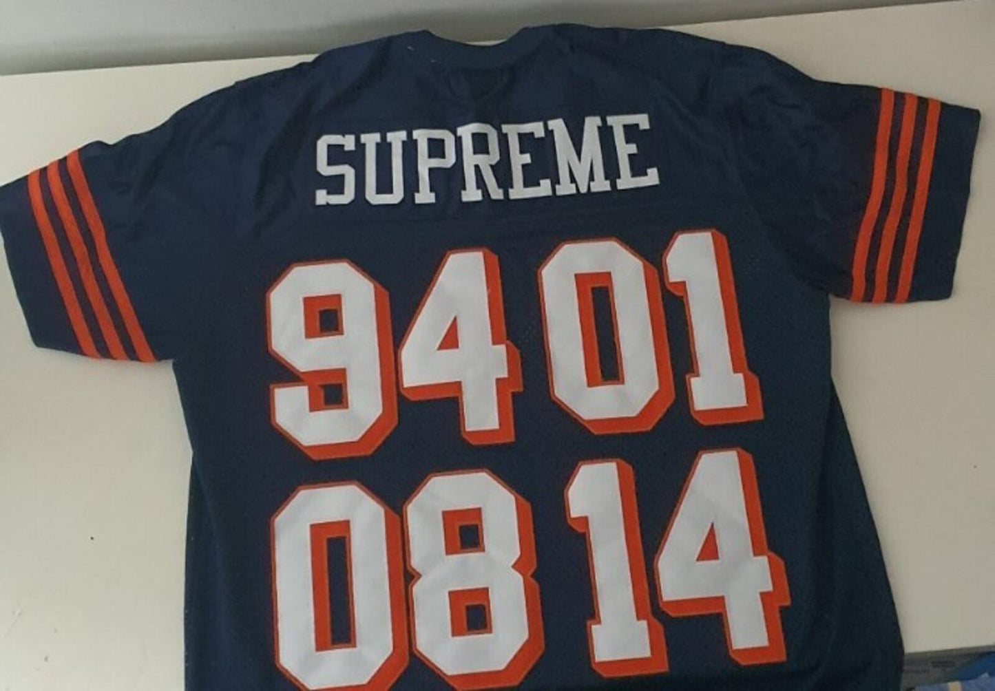 SS14 Supreme Championship Football Top Tee size L Navy t-shirt jersey Vintage