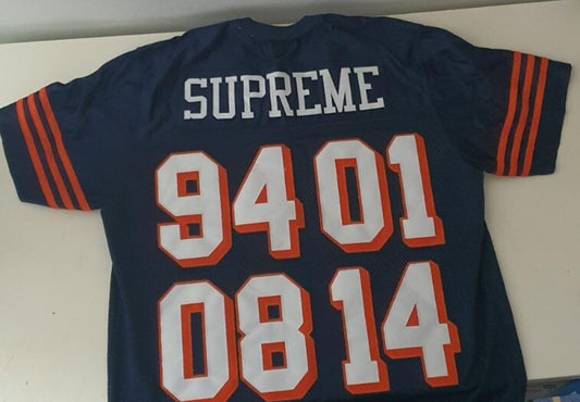 SS14 Supreme Championship Football Top Tee size L Navy t-shirt jersey Vintage