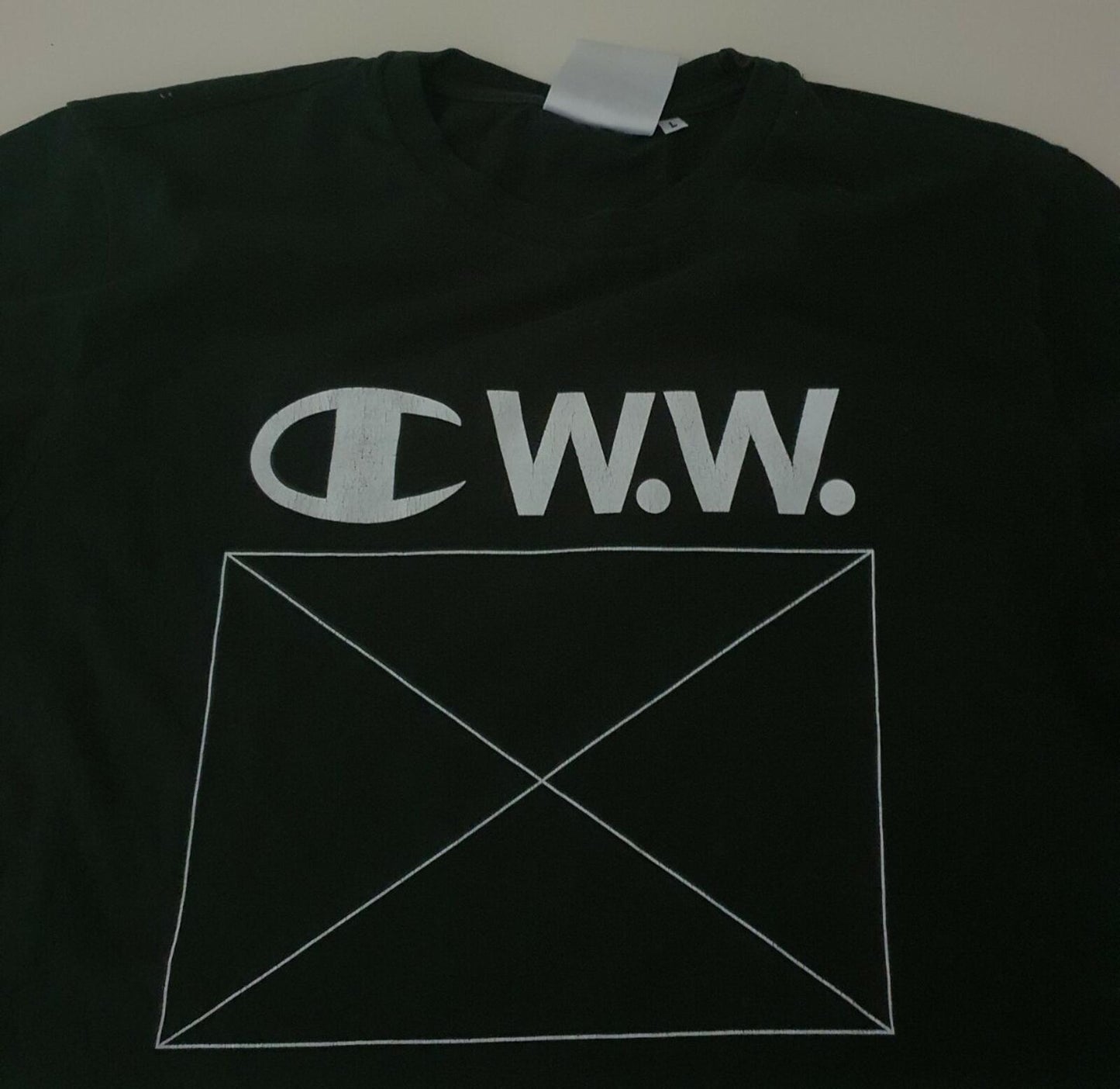 Champion by Wood Wood Alec Tee black tee L Large T-shirt W.W. Made in Italy