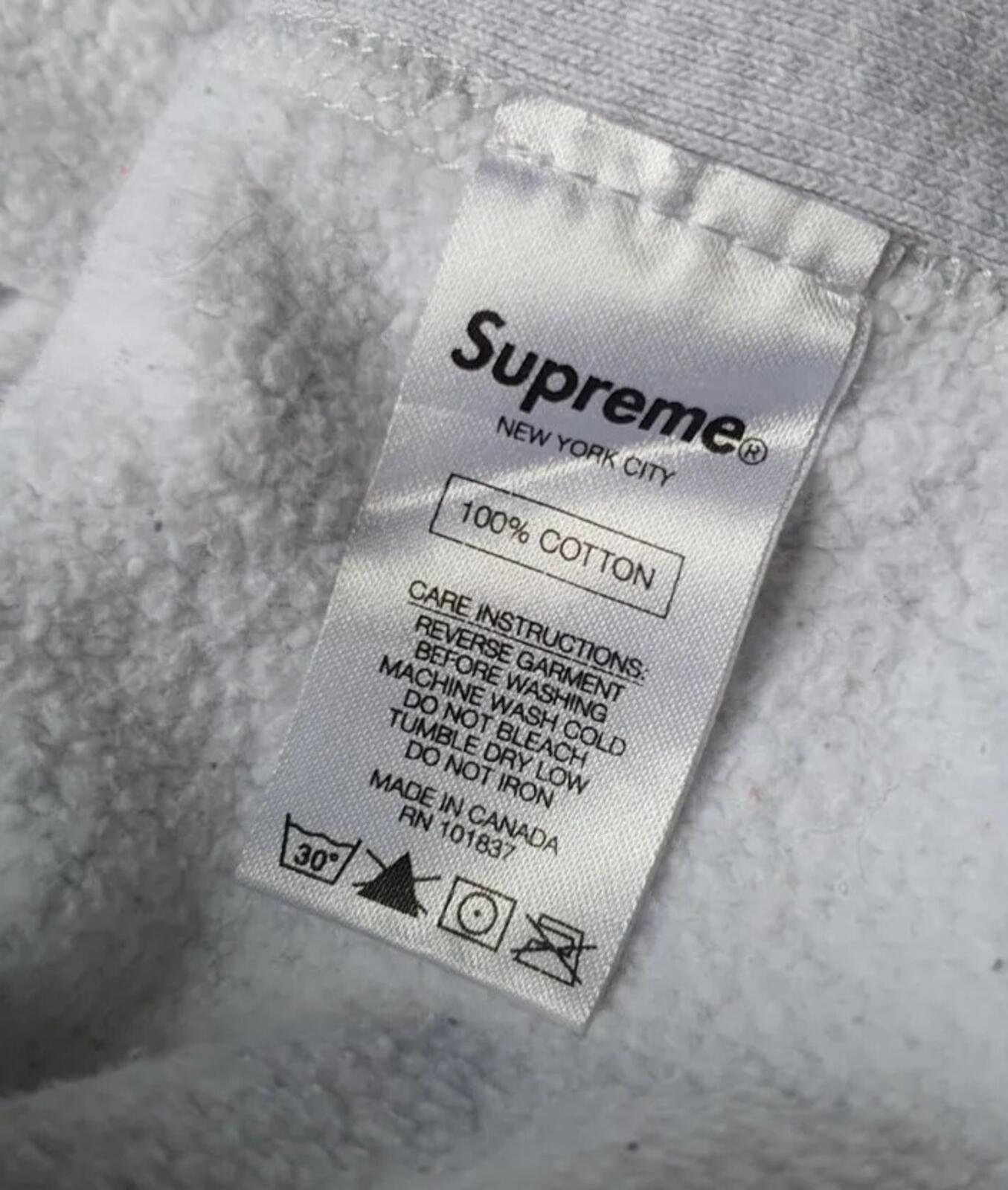FW15 Supreme S Logo Hooded Sweatshirt size M medium grey hoodie