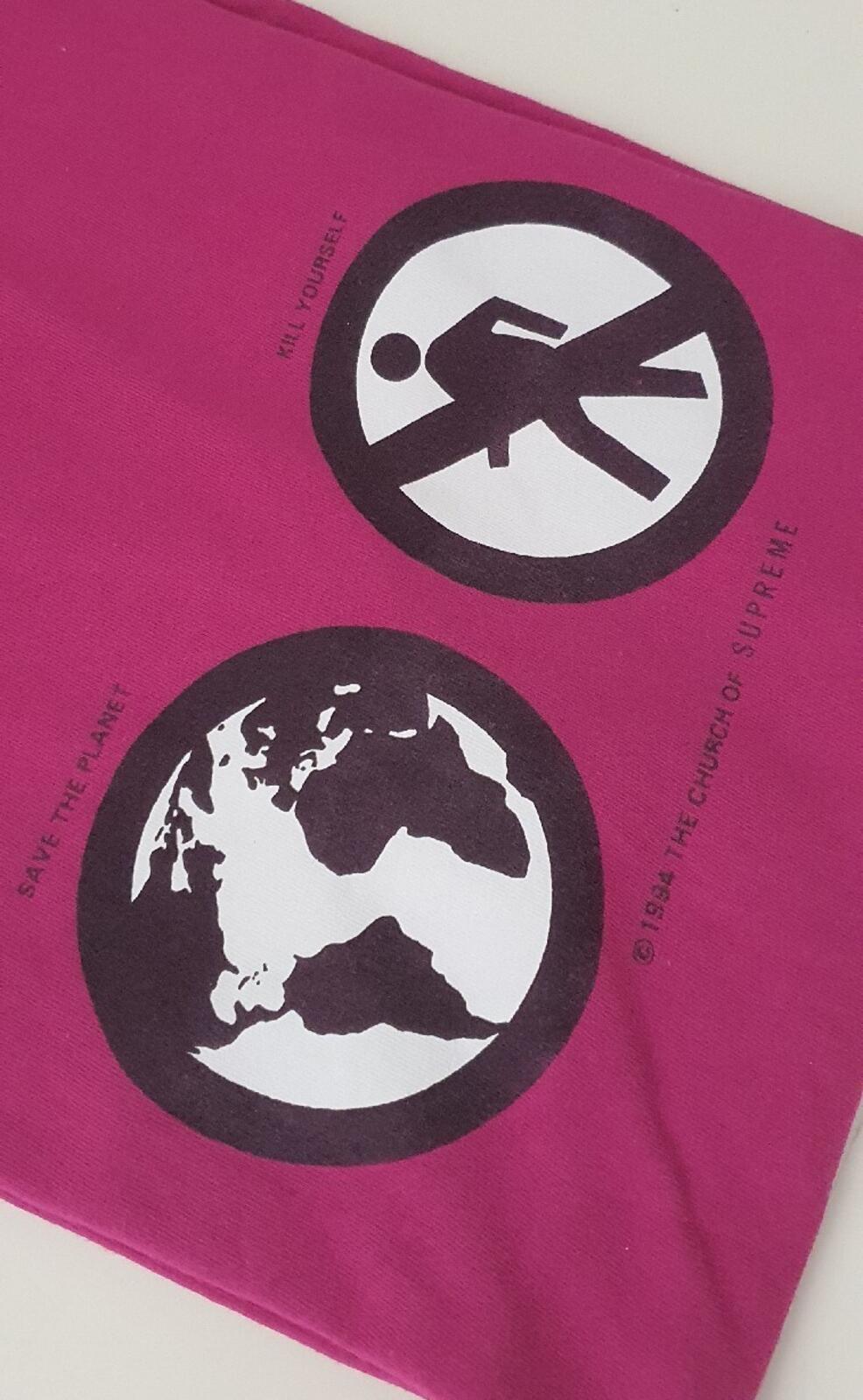 FW19 Supreme Save The Planet Tee Size M medium Burgundy T-shirt