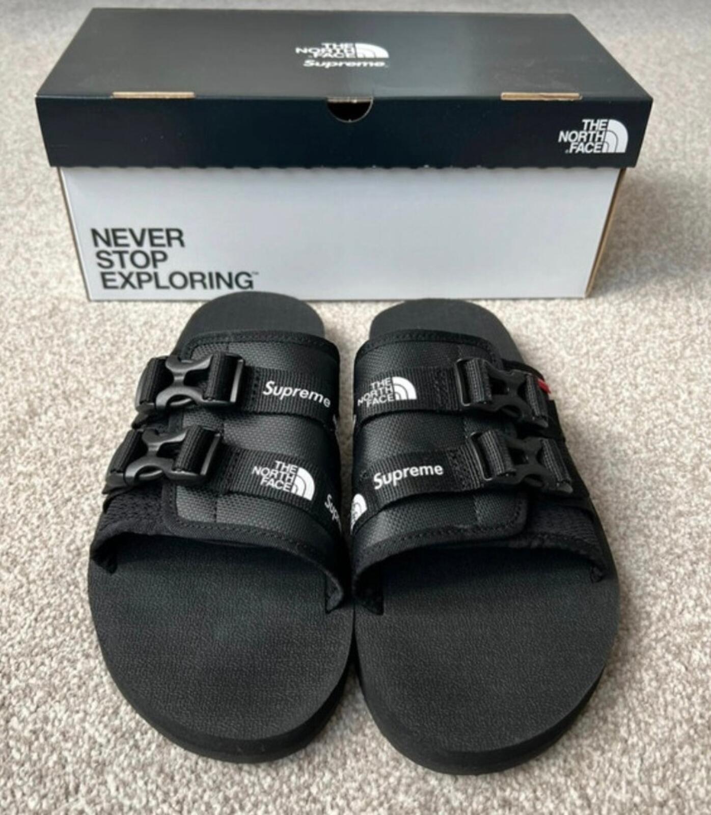SS22 Supreme The North Face Sandalias de trekking y chanclas negras Talla UK 8 US 9 EU 42