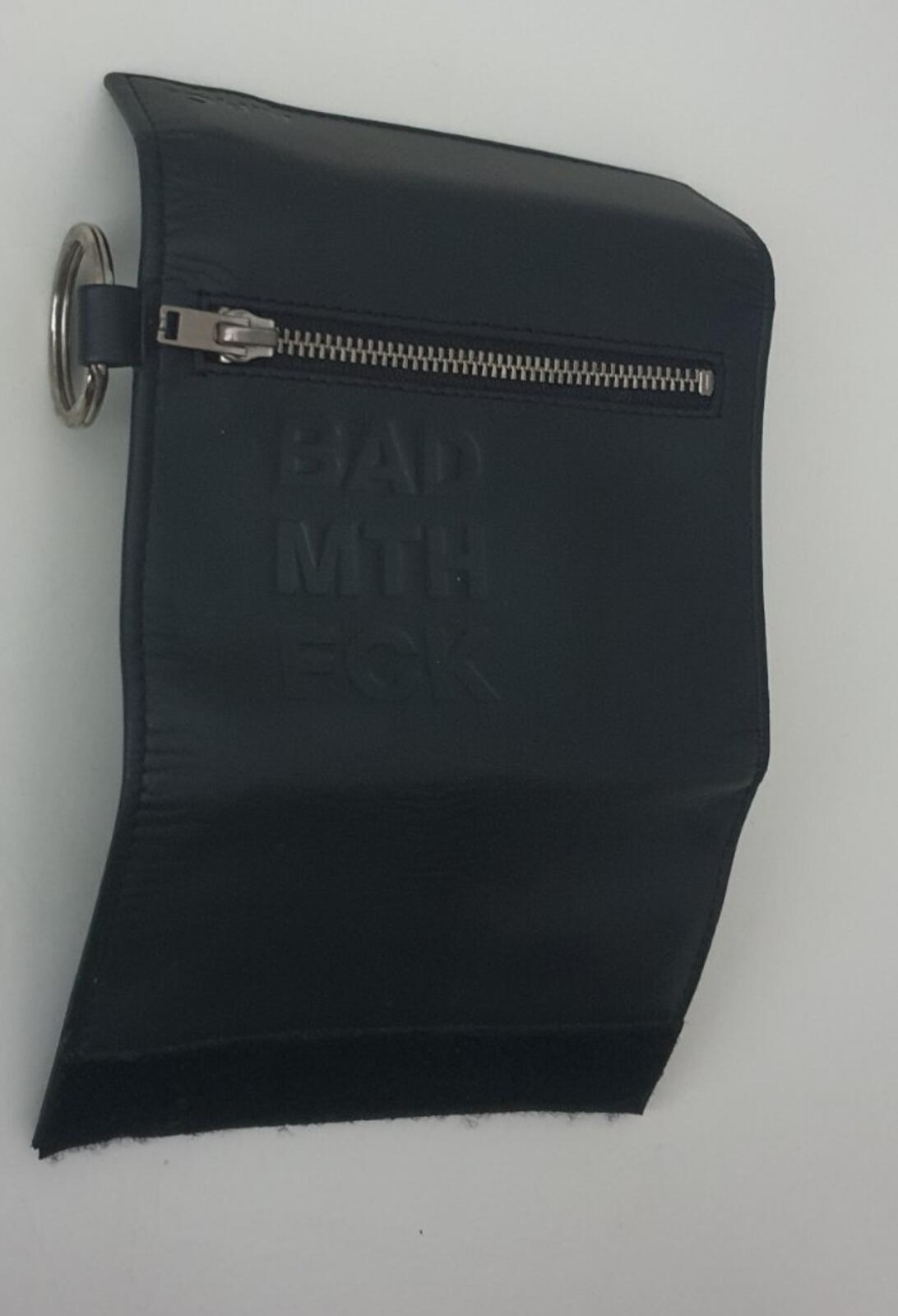 A.P.C. BAD MTH FCK Leather wallet black Chain holder Rare APC Accessory