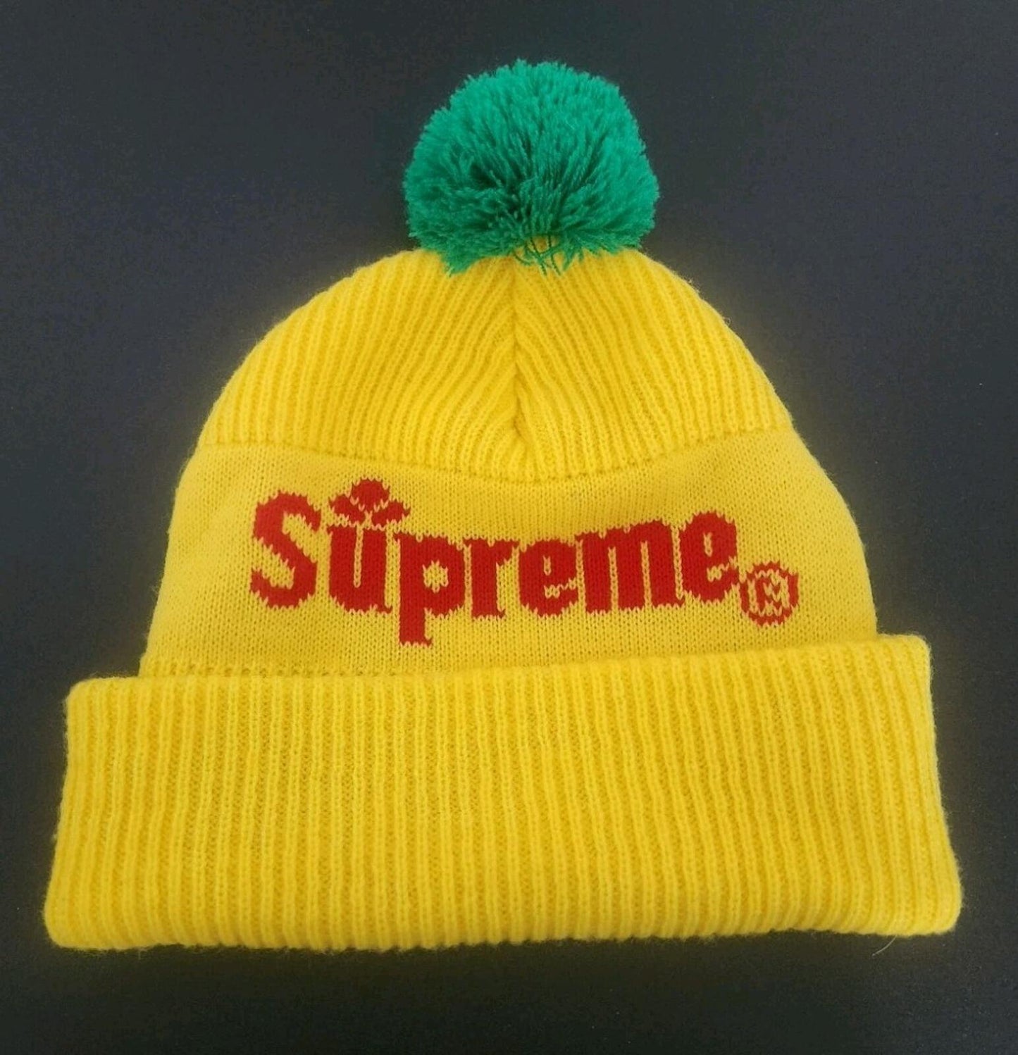 FW15 Supreme Citrus Beanie Yellow Hat Vintage 2015