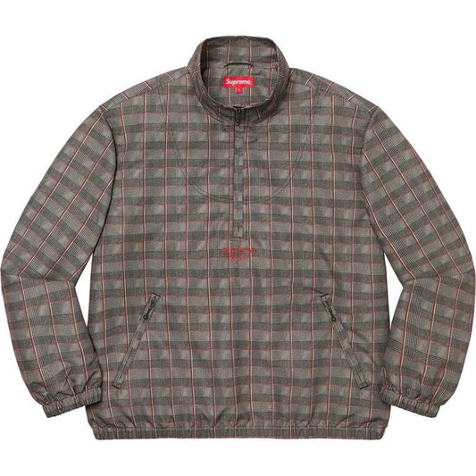 SS20 Supreme Track Half Zip Pullover Jacket Cuadros Tan talla M