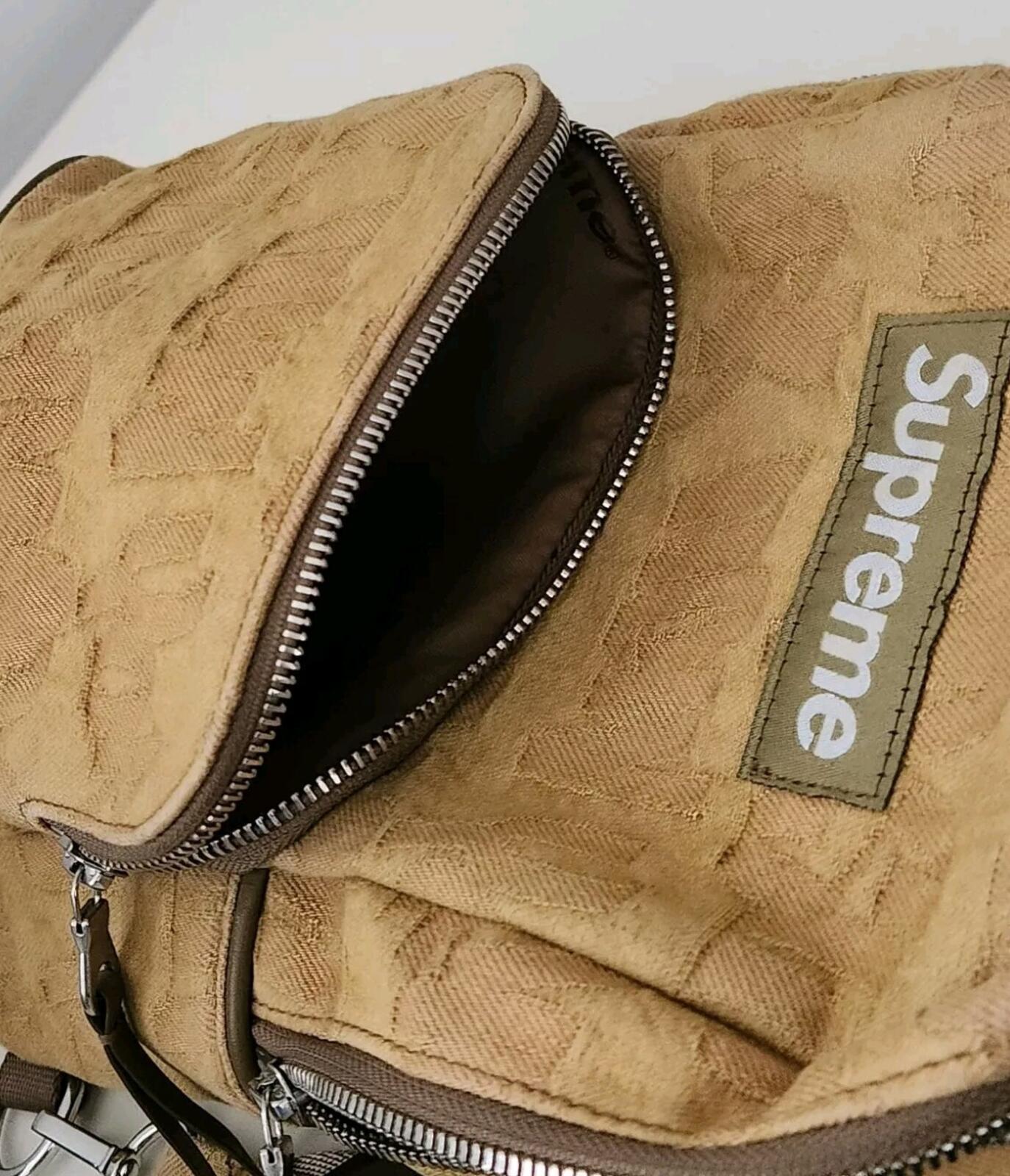 SS22 Supreme Fat Tip Jacquard Denim sling bag Olive 5L