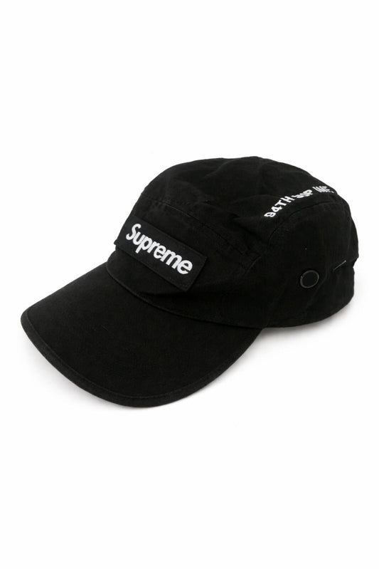Gorra Supreme Military Camp Cap Negro con Logo de Caja FW21