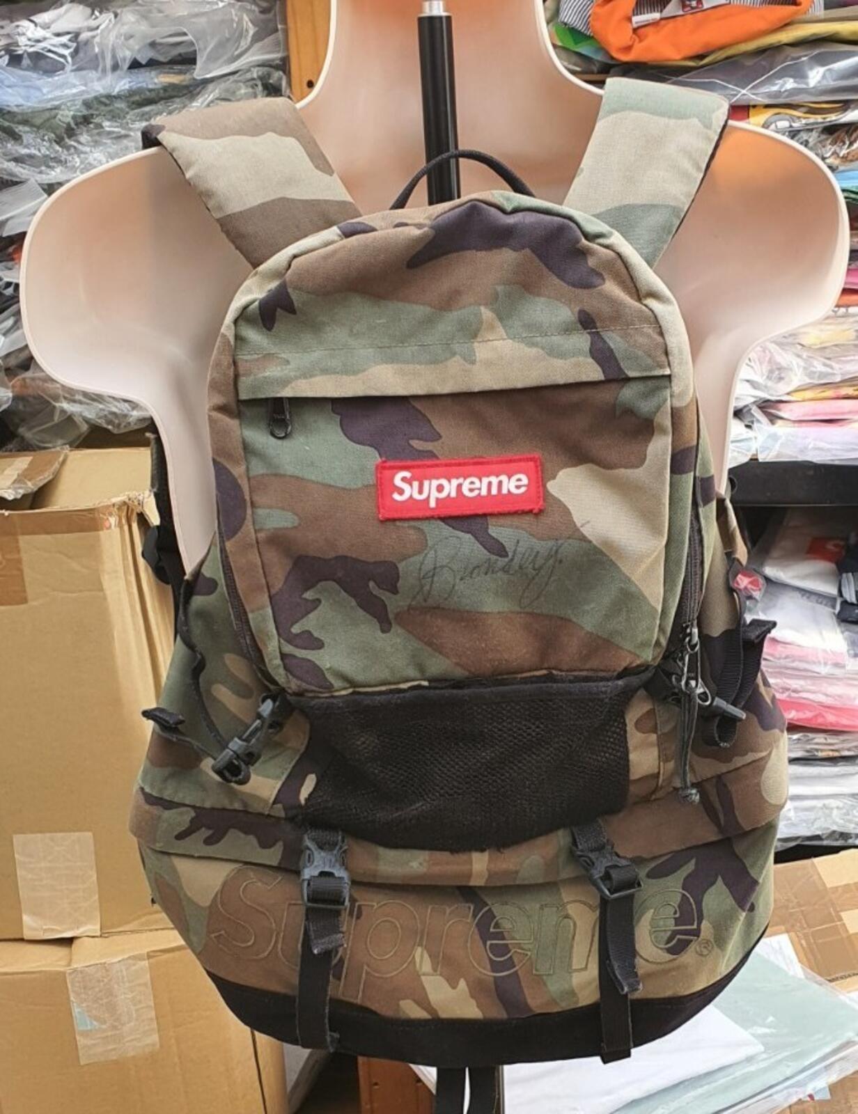 FW15 Supreme Contour Woodland Camo Backpack Signed By BLONDEY