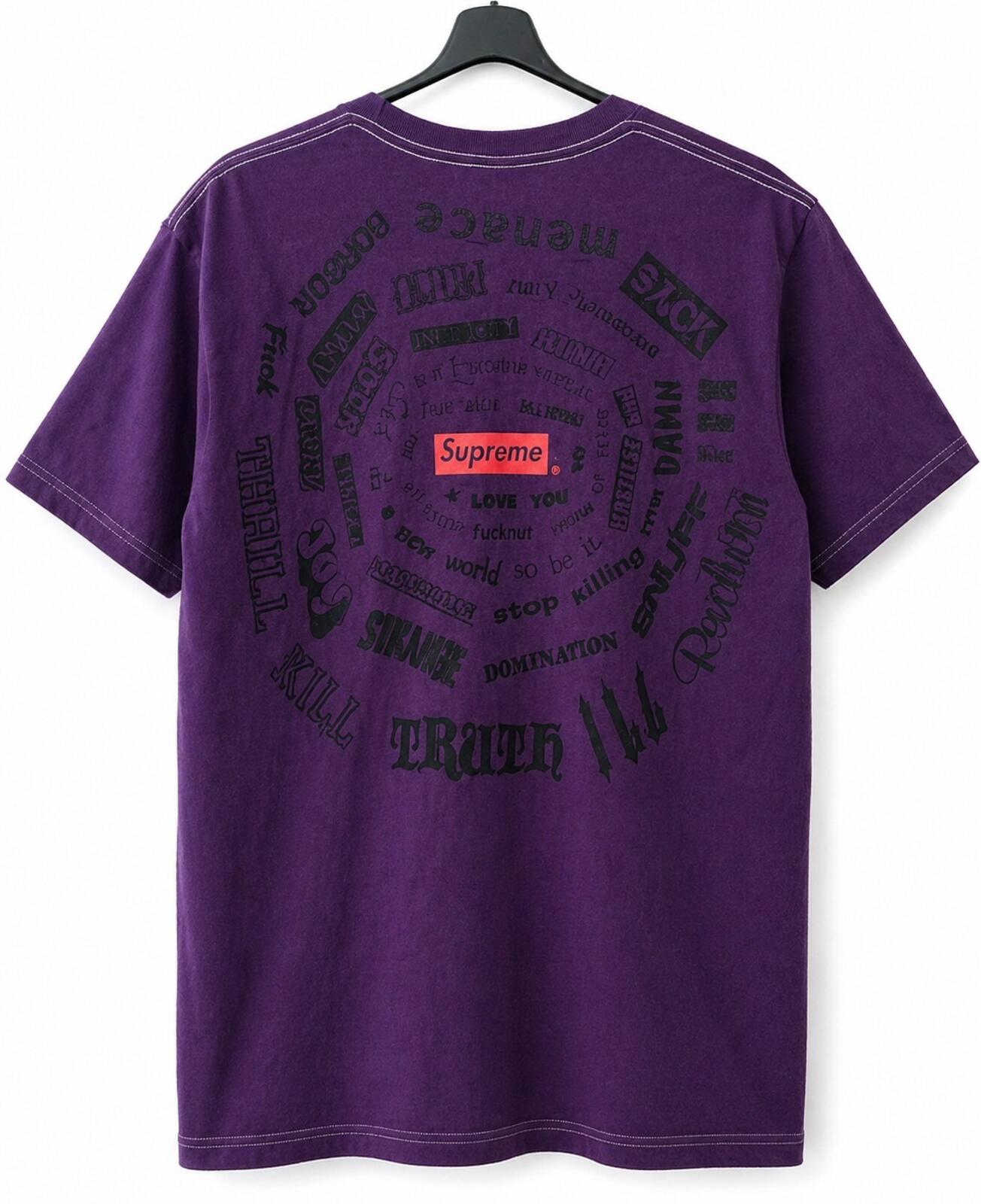 SS21 Supreme Spiral T-Shirt in Lila Größe M Weirdo Dave