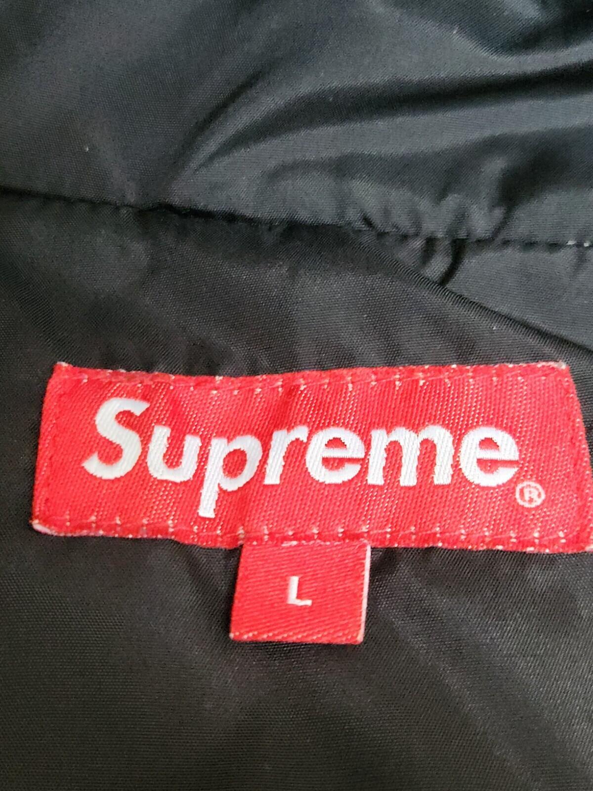 FW14 Supreme Iridescent puffy vest L Large Black Rare gilet 2014 Vintage Puffer
