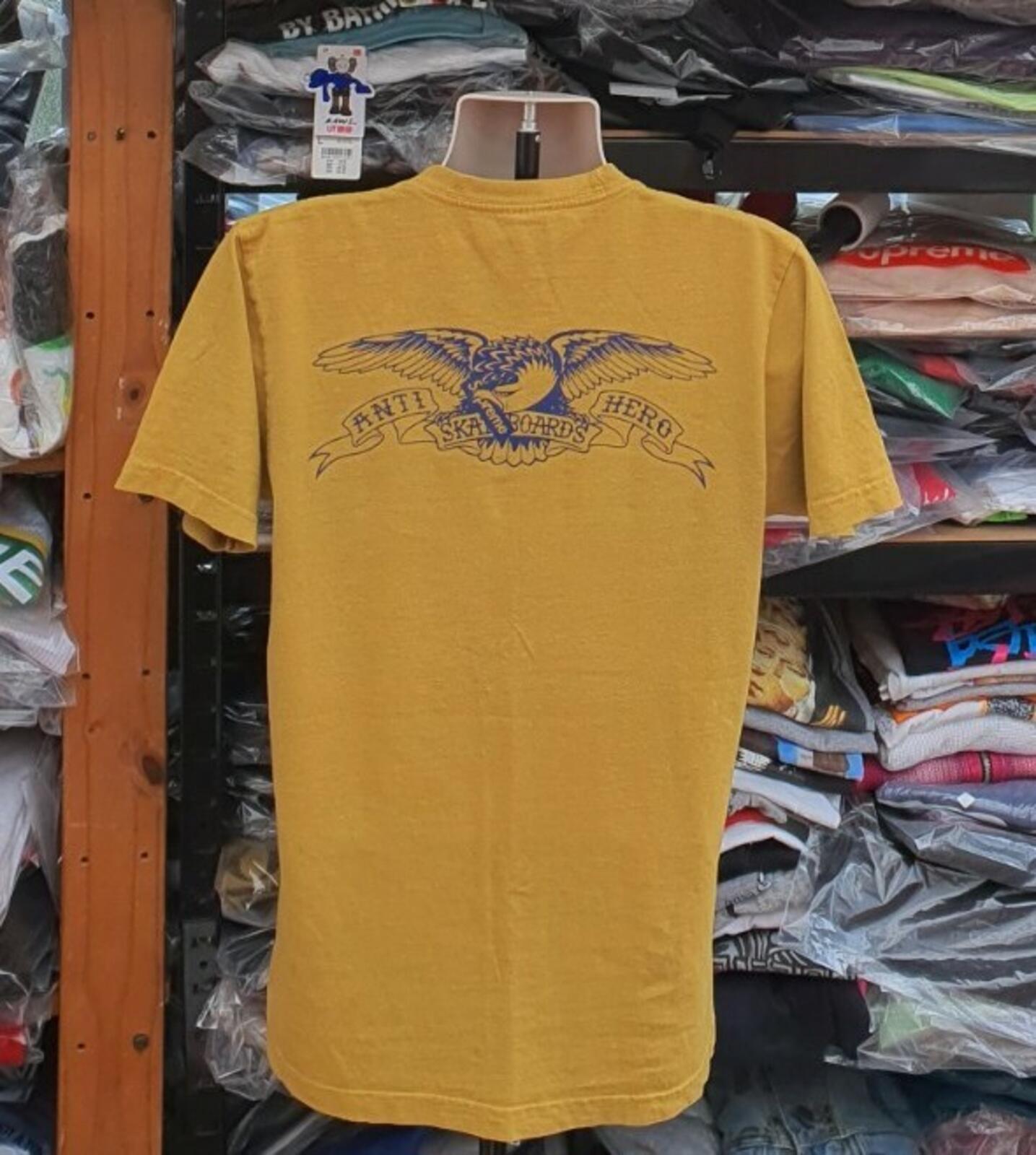 SS16 Supreme x Anti Hero Eagle Pocket Tee Mustard Size M