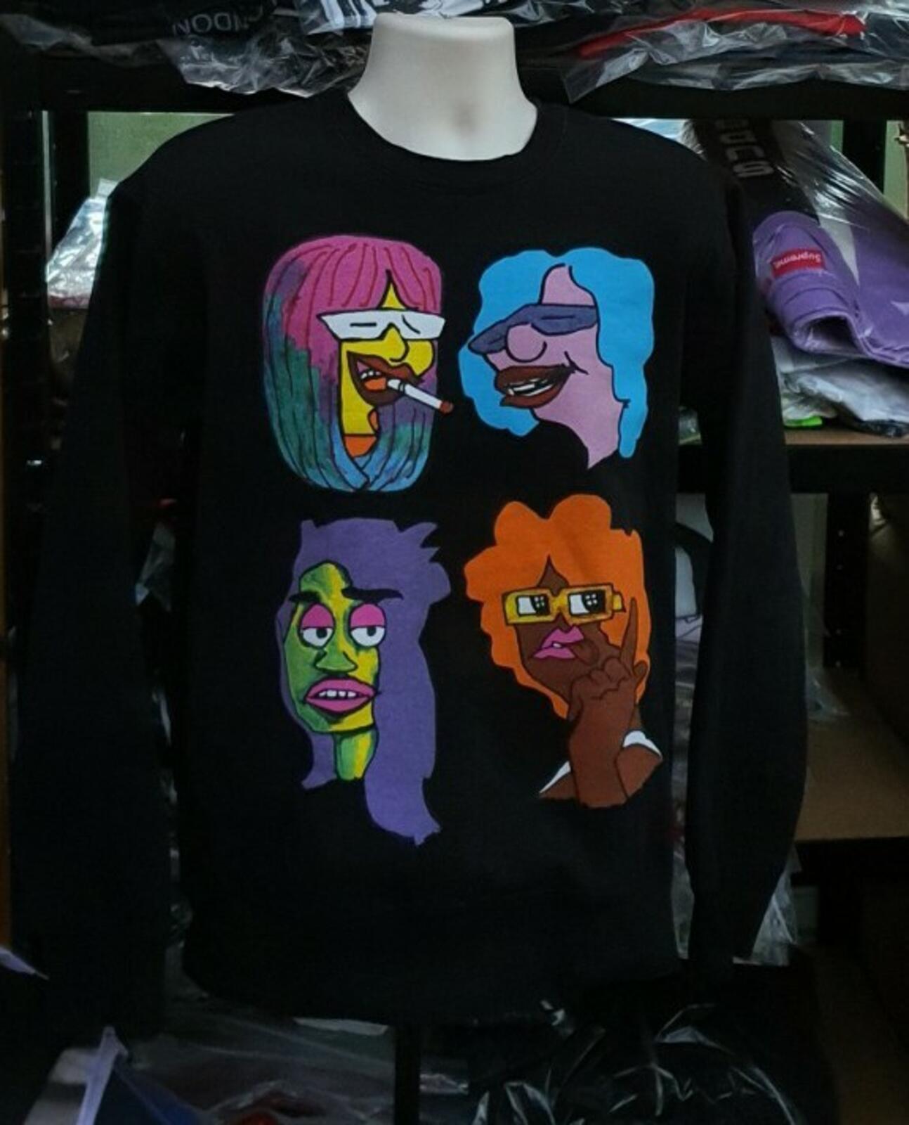 FW17 Supreme Gonz Heads Crewneck Black Size L
