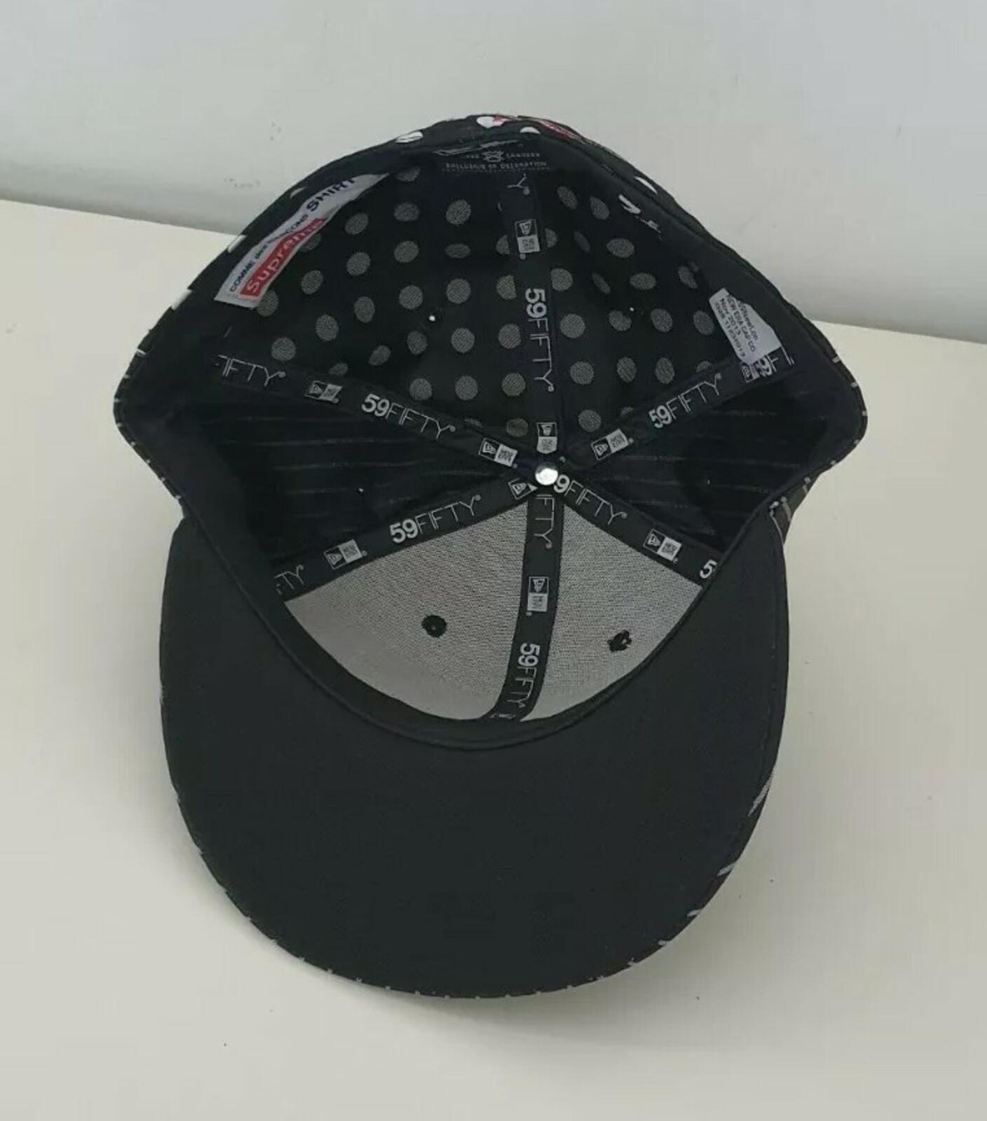 SS14 Supreme Comme Des Garcons New Era black cap hat 7 5/8