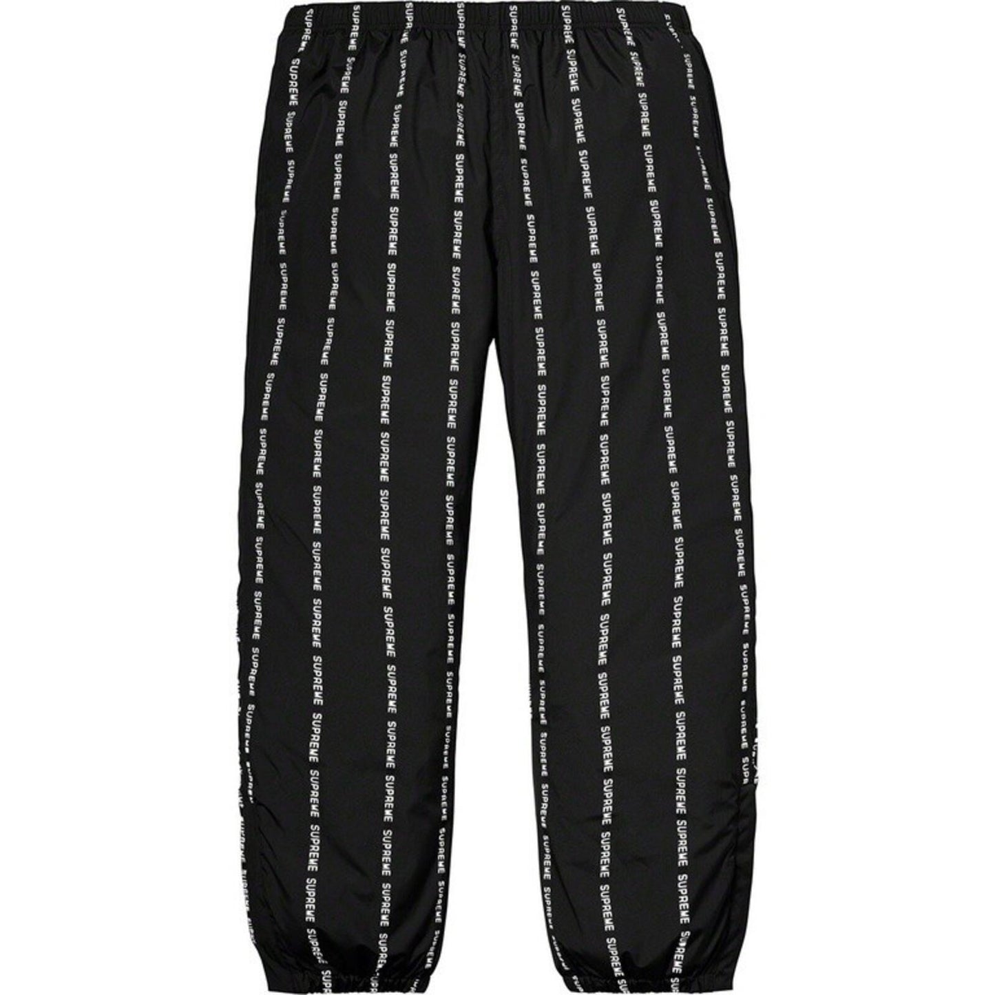 FW18 Supreme Reflective Text Track Pant Black Talla S