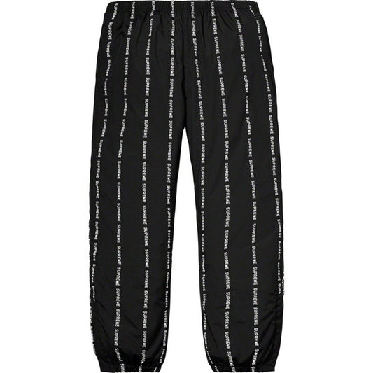 FW18 Supreme Reflective Text Track Pant Black Talla S