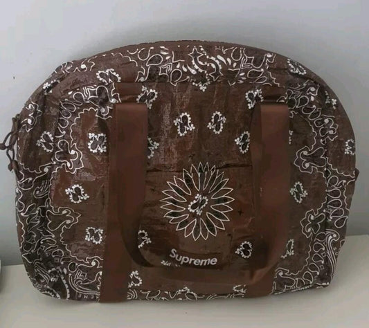 Bolso de viaje pequeño SS21 Supreme Bandana Tarp marrón de 17 litros resistente al agua