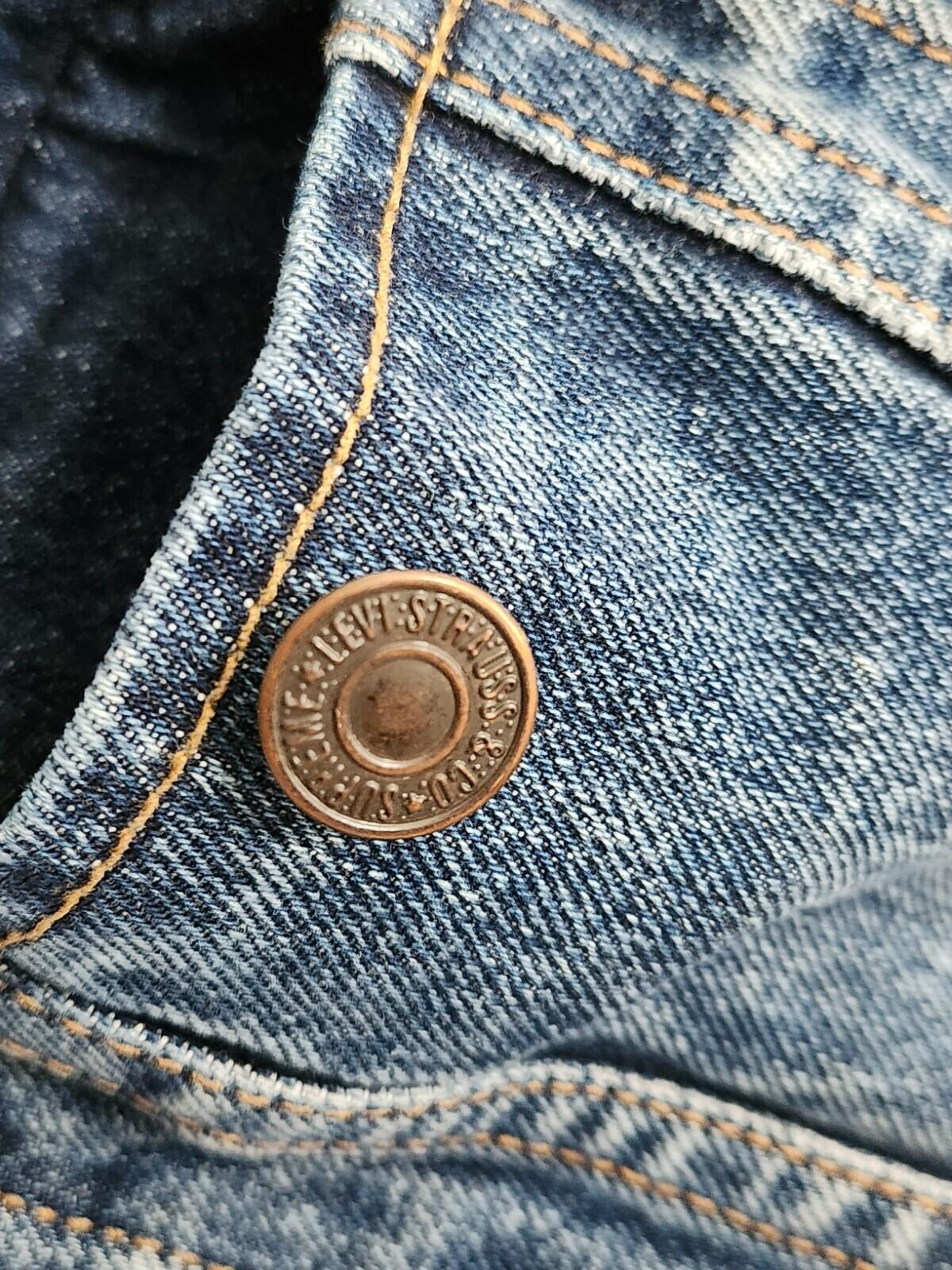 Chaleco vaquero FW14 Supreme x Levis talla XL, estampado a cuadros, azul Levi's, raro