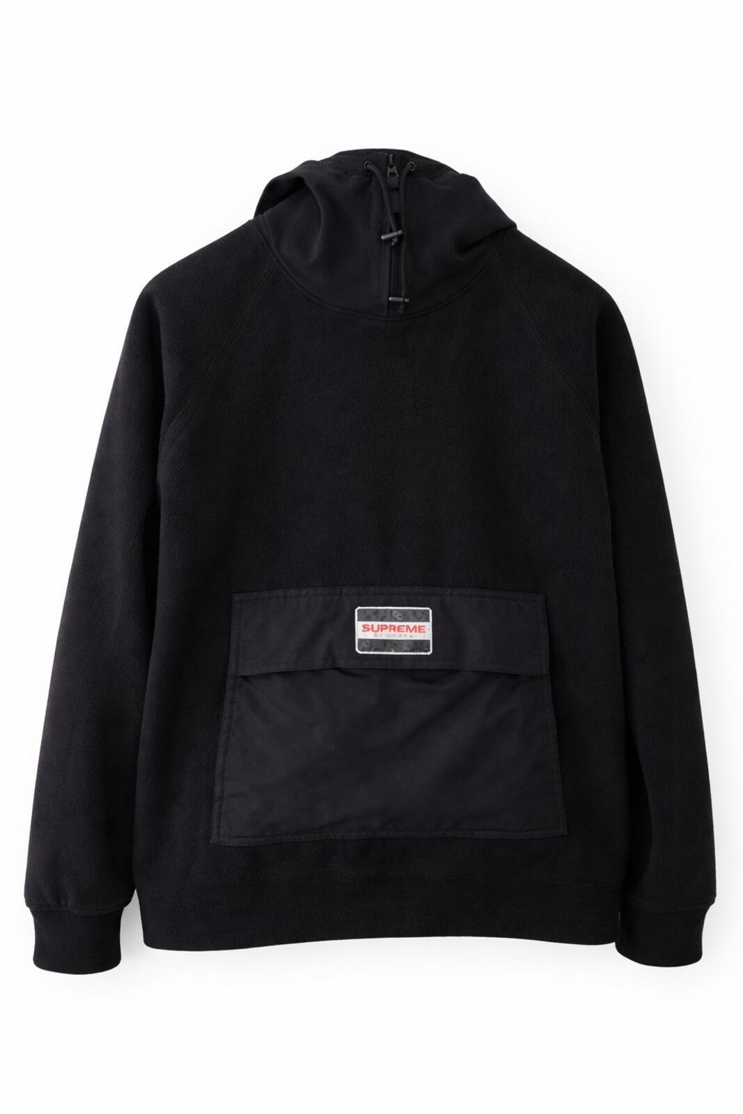 FW13 Supreme Fleece Pullover Hoodie Black Size M