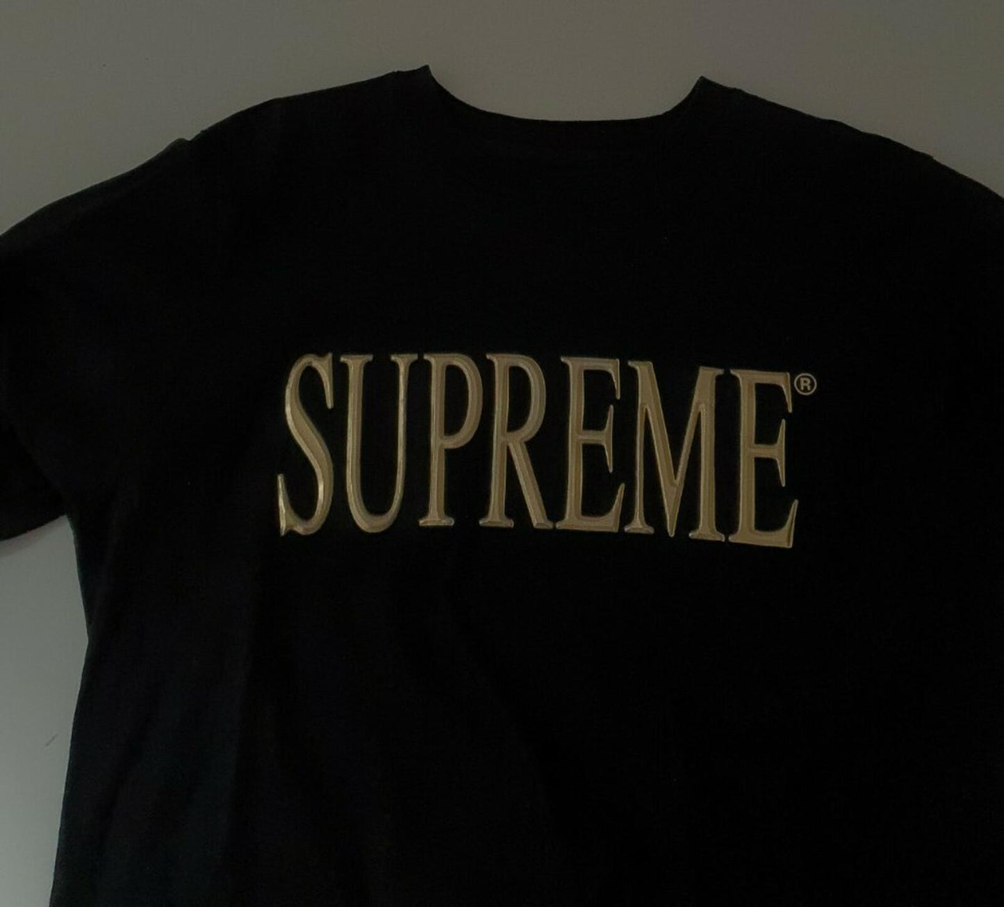 FW16 Supreme Gold Logo Top Black Size M
