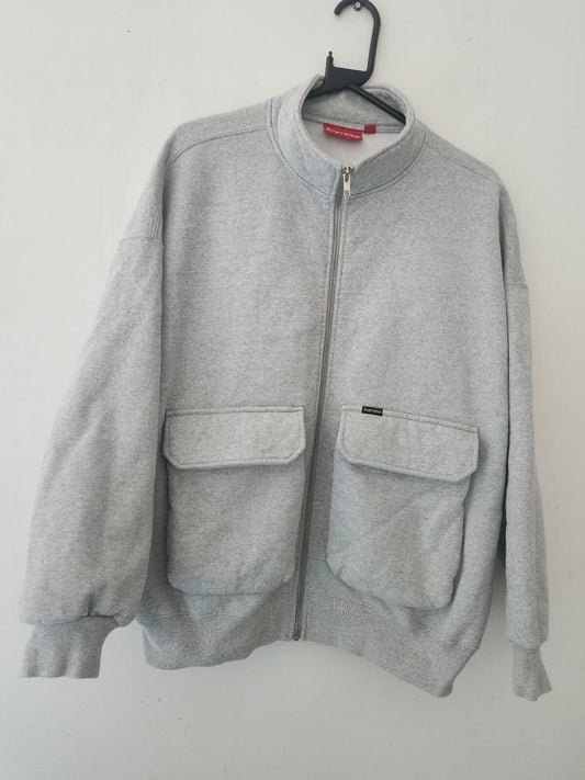 FW23 Supreme Cargo Pocket Zip Up Sweatshirt Heather Grey Size M
