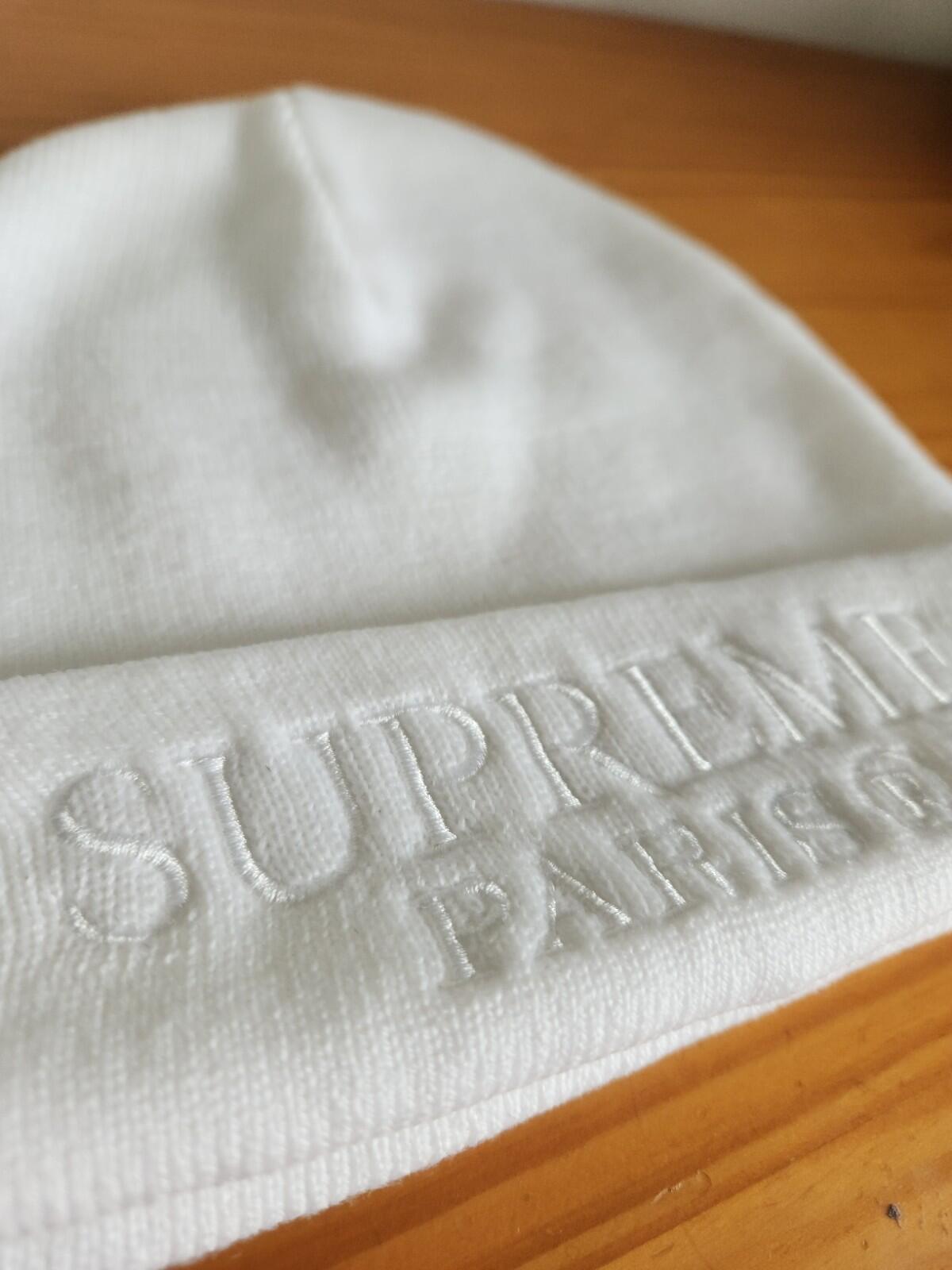 SS19 Supreme Tonal Logo Beanie White