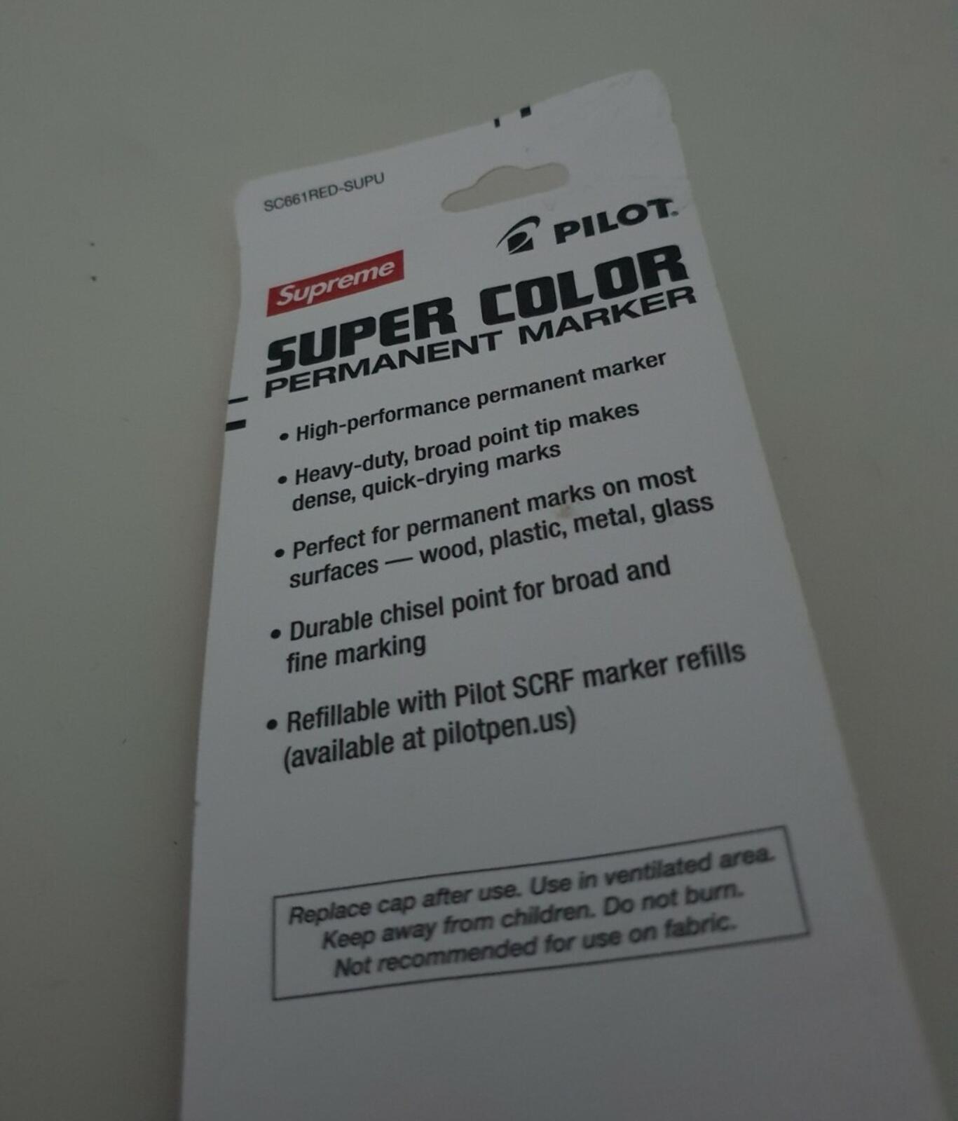FW18 Supreme Pilot Marker super color permanent marker red New Accessory