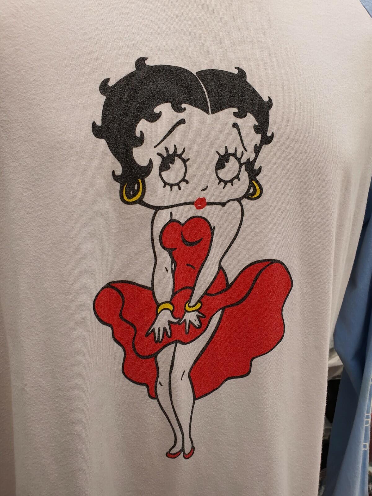 SS16 Supreme Betty Boop Raglan L/S tee Light Blue Size XL