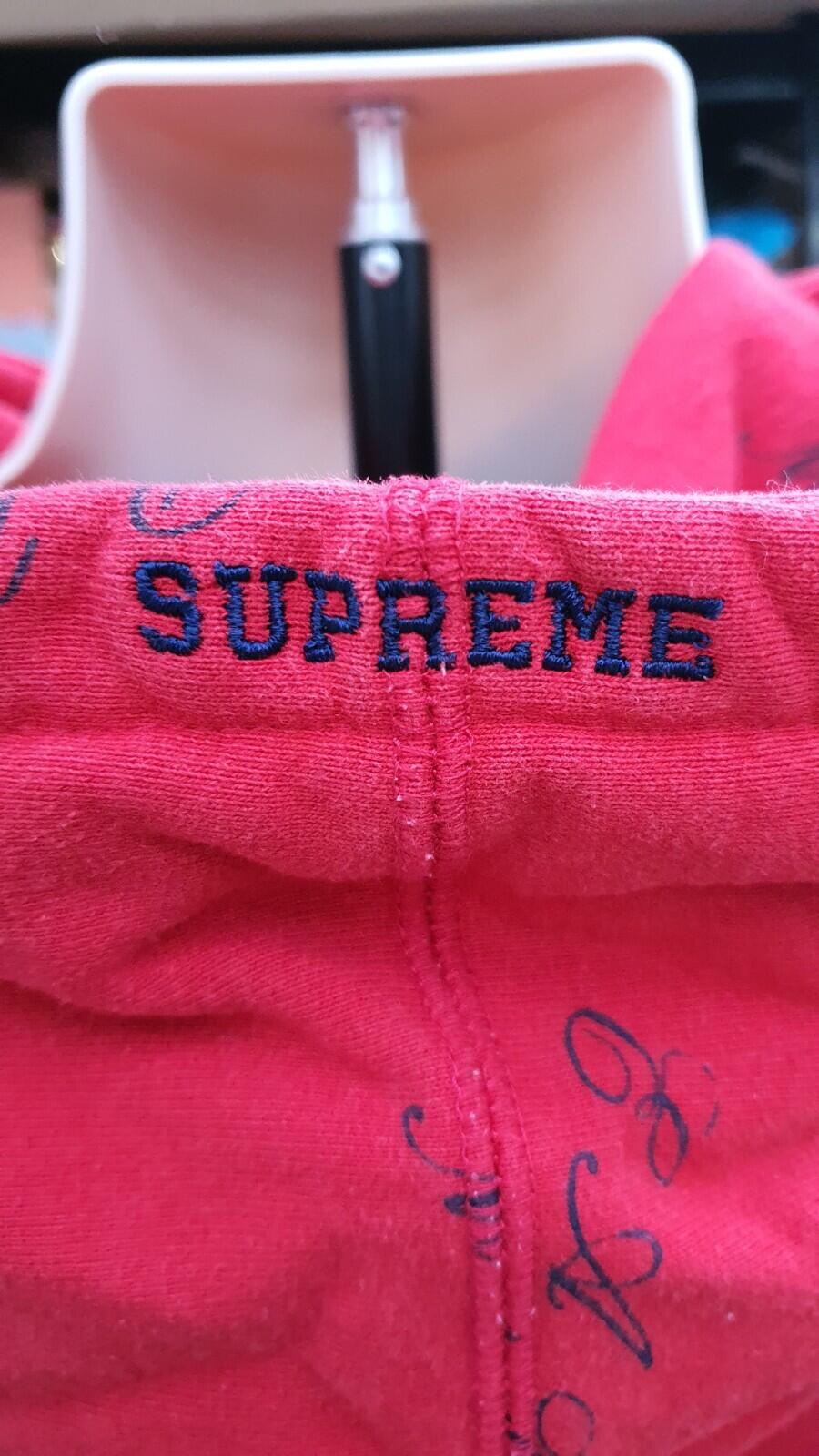 FW15 Supreme Eat Me Hooded Sweatshirt Red Size XL