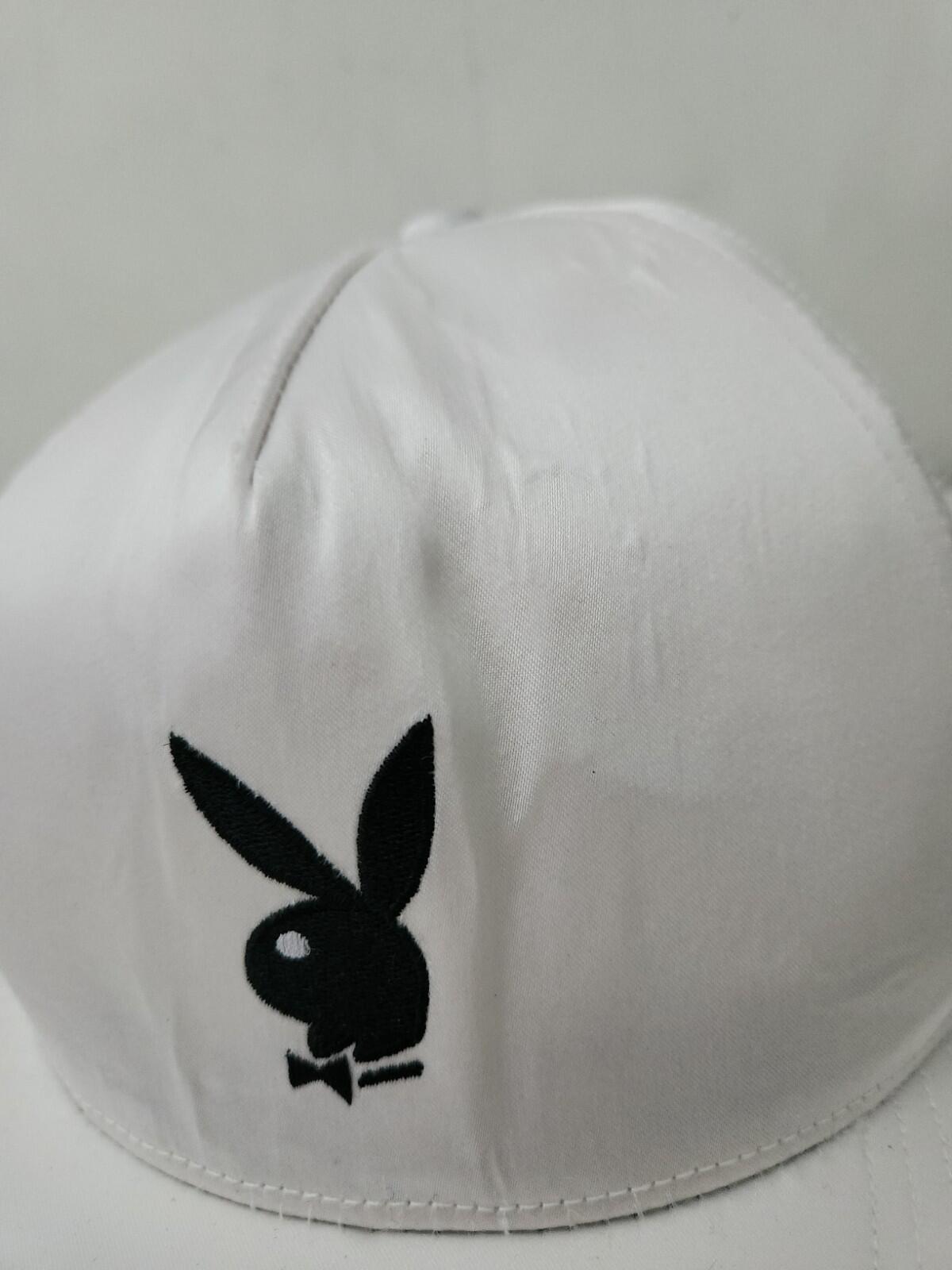 SS16 Supreme Playboy Satin 5-Panel hat white cap 2016 made in USA