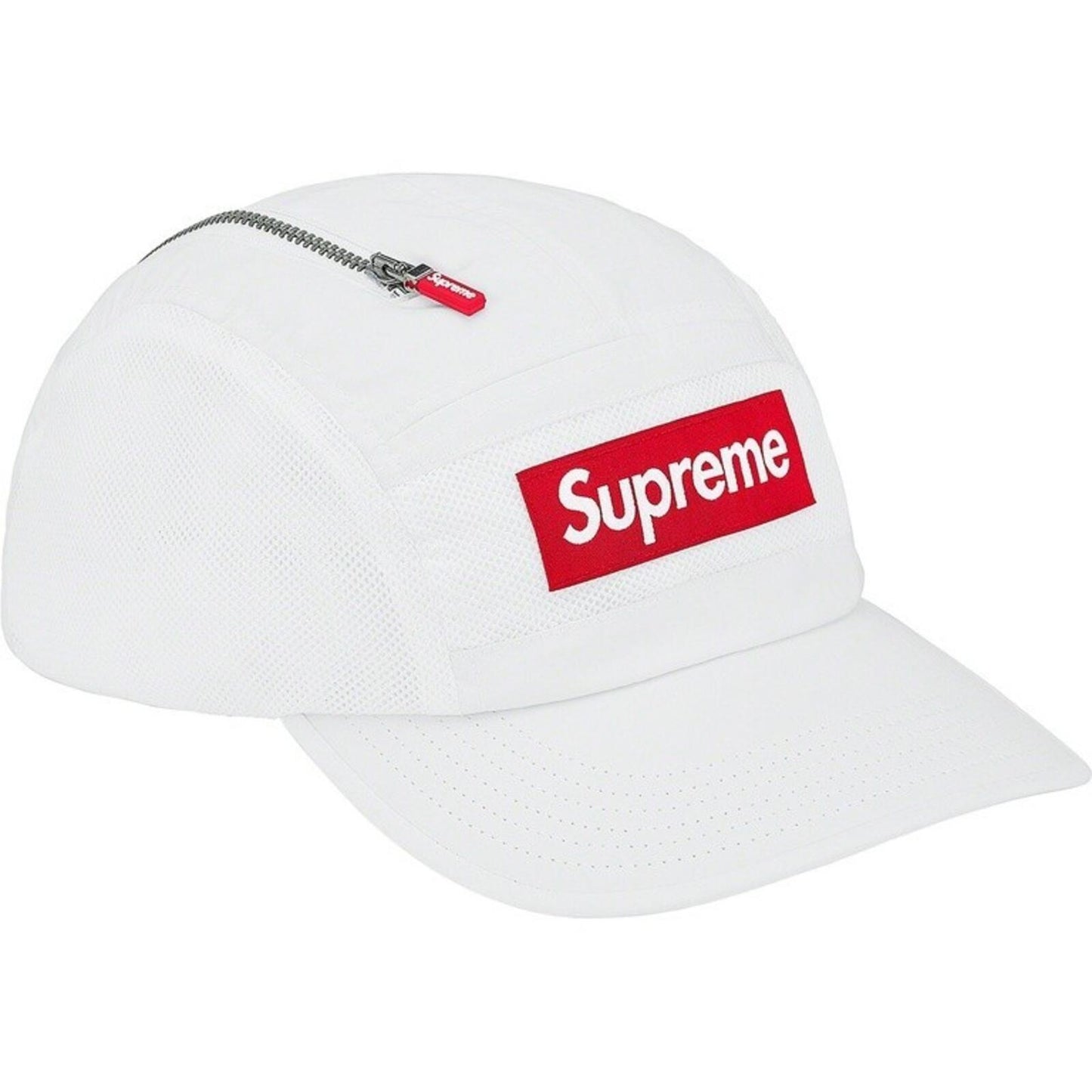 FW20 Supreme Zip Mesh Camp Cap White