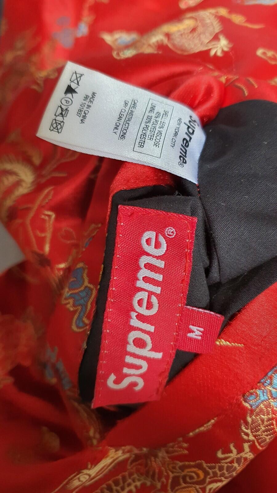 SS15 Supreme Emperor reversible bomber red satin jacket M medium dragon Chinese