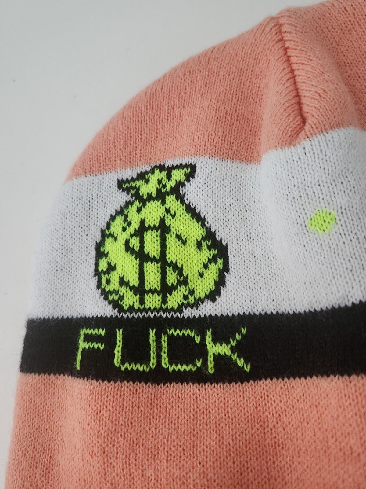 FW19 Supreme Pay Me beanie Peach Hat F UCK YOU