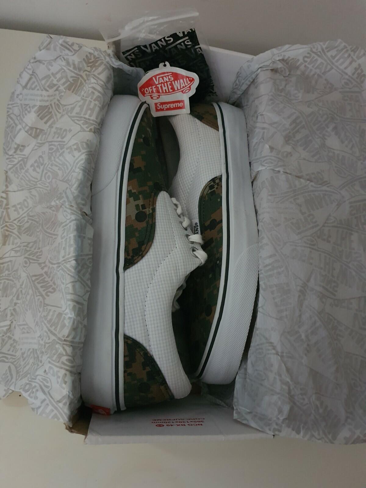 SS13 Supreme x Vans x Comme Des Garcons CDG Era Pro Talla US 8 UK 7 EU 40.5 oliva Rara