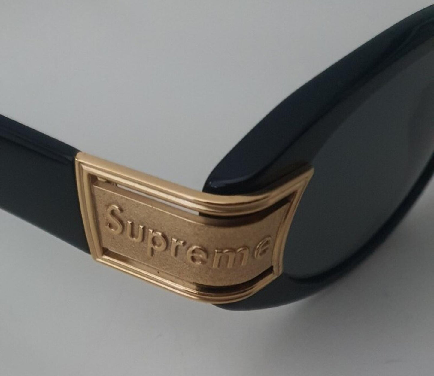SS18 Supreme Plaza sunglasses Black Gold made in Italy