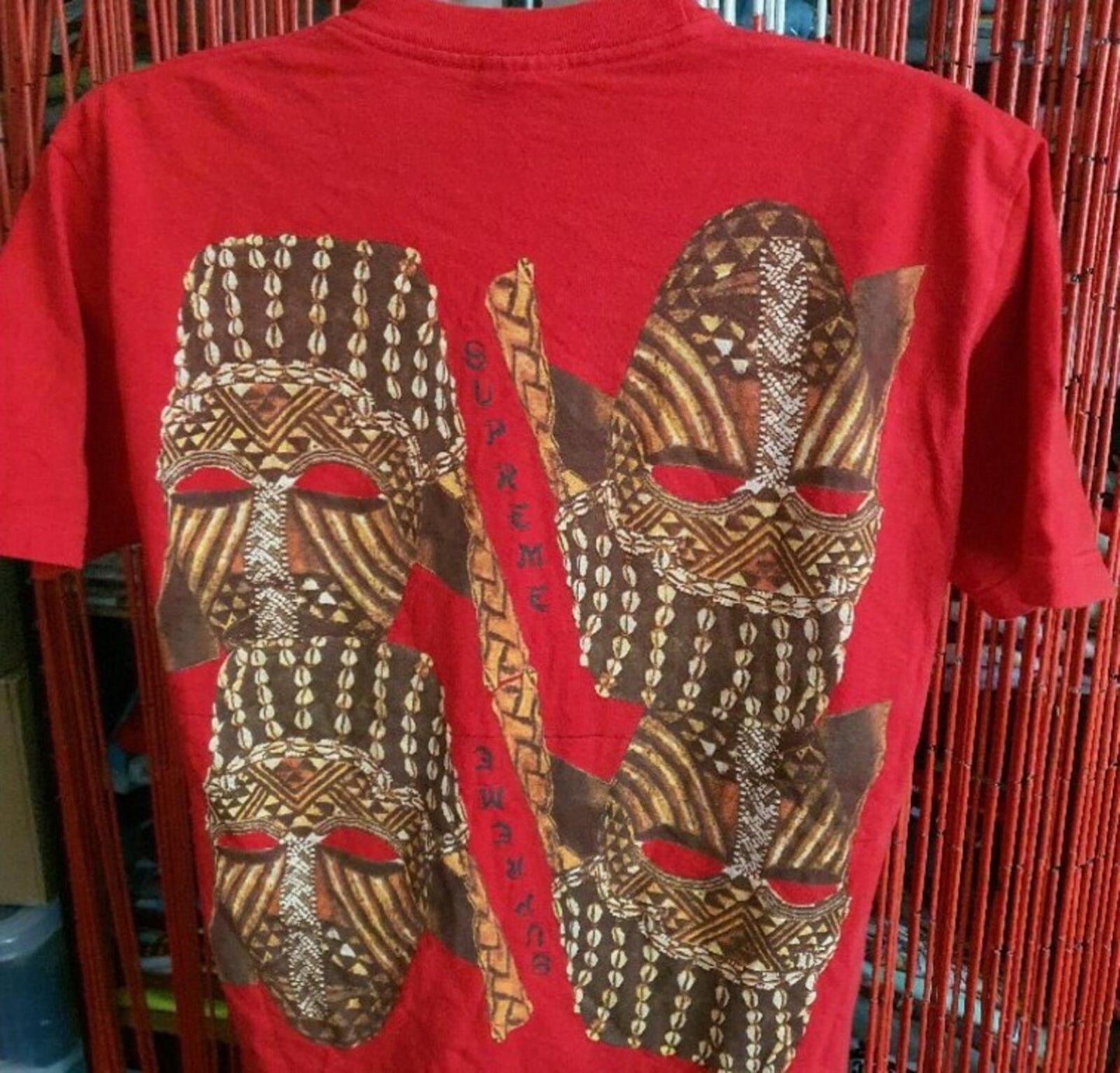 FW14 Supreme Mask Tee Rot Größe L