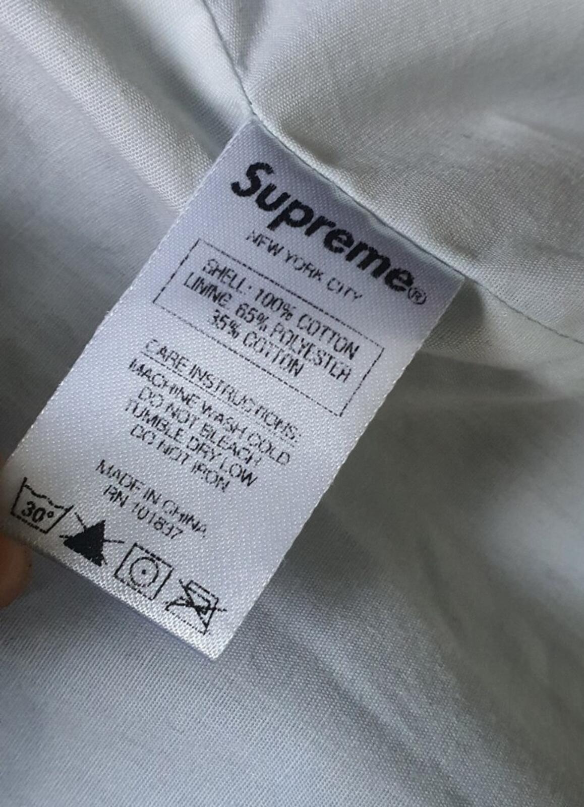 SS14 Supreme hooded denim parka size S small blue jacket Rare Vintage