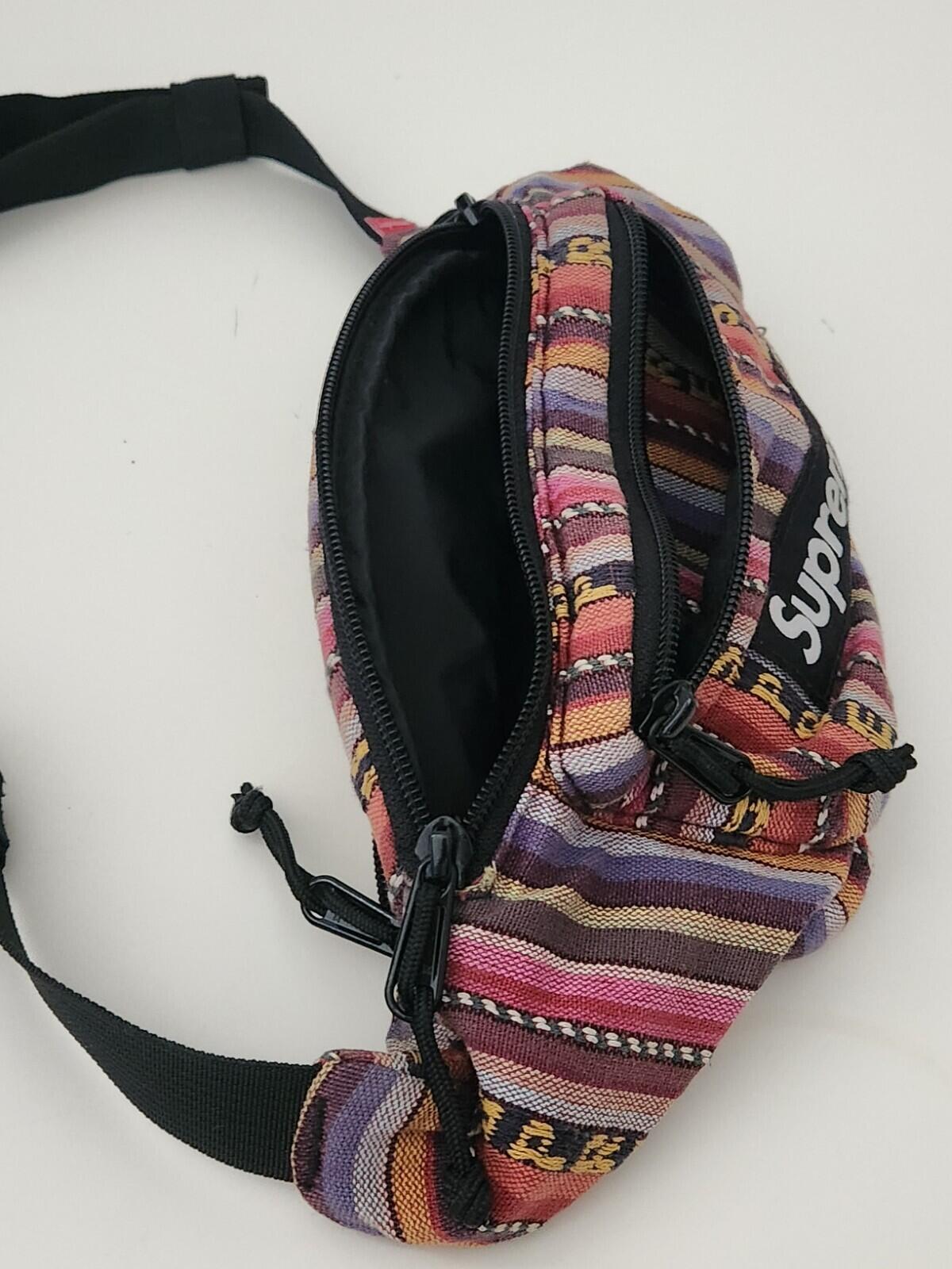 SS20 Supreme Woven Stripe Waist Bag Multicolour
