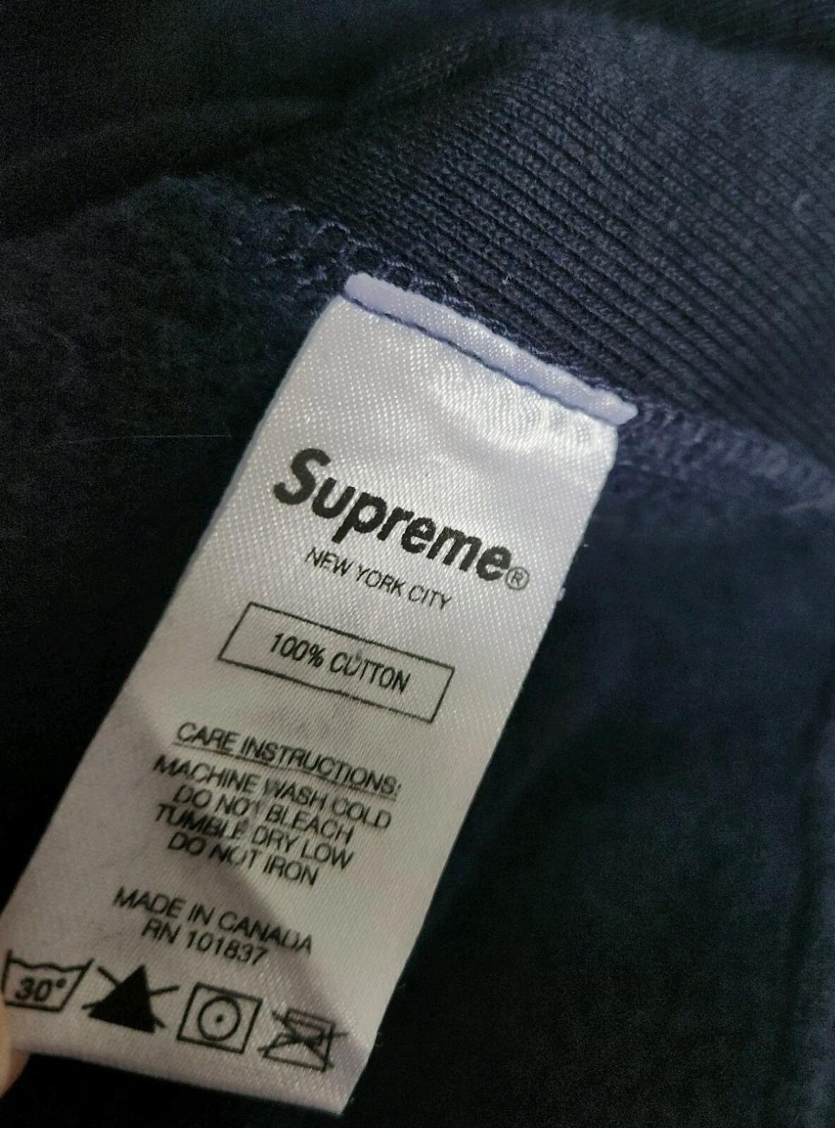 SS19 Supreme Apple Hooded Sweatshirt Navy Hoodie Size L Large
