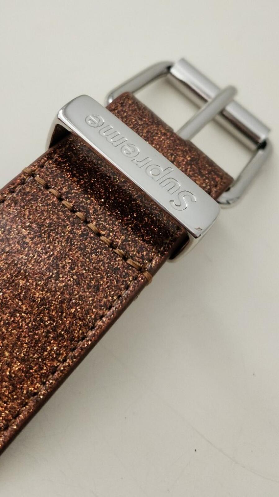 FW22 Supreme Glitter Vinyl Ranger Belt Size M Medium Brown Leather New Accessory