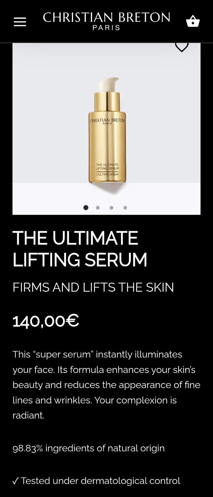 CHRISTIAN BRETON Paris The Ultimate Lifting Serum 30ml 140€ New Made In France