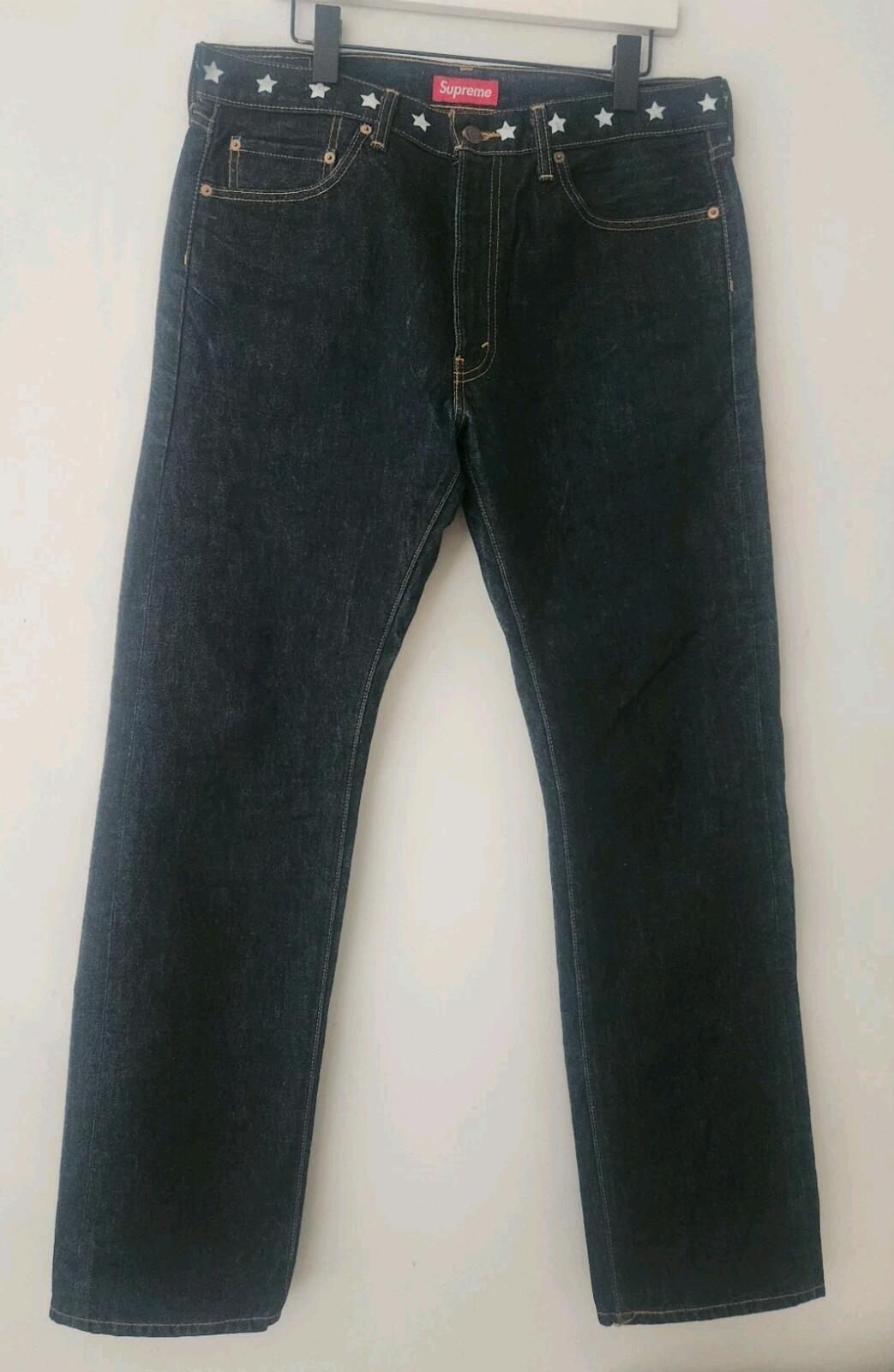 FW11 Supreme x Levis 505 Zip-Fly Jean 34 W34 L32 Levi's Denim Stars Vintage 2011